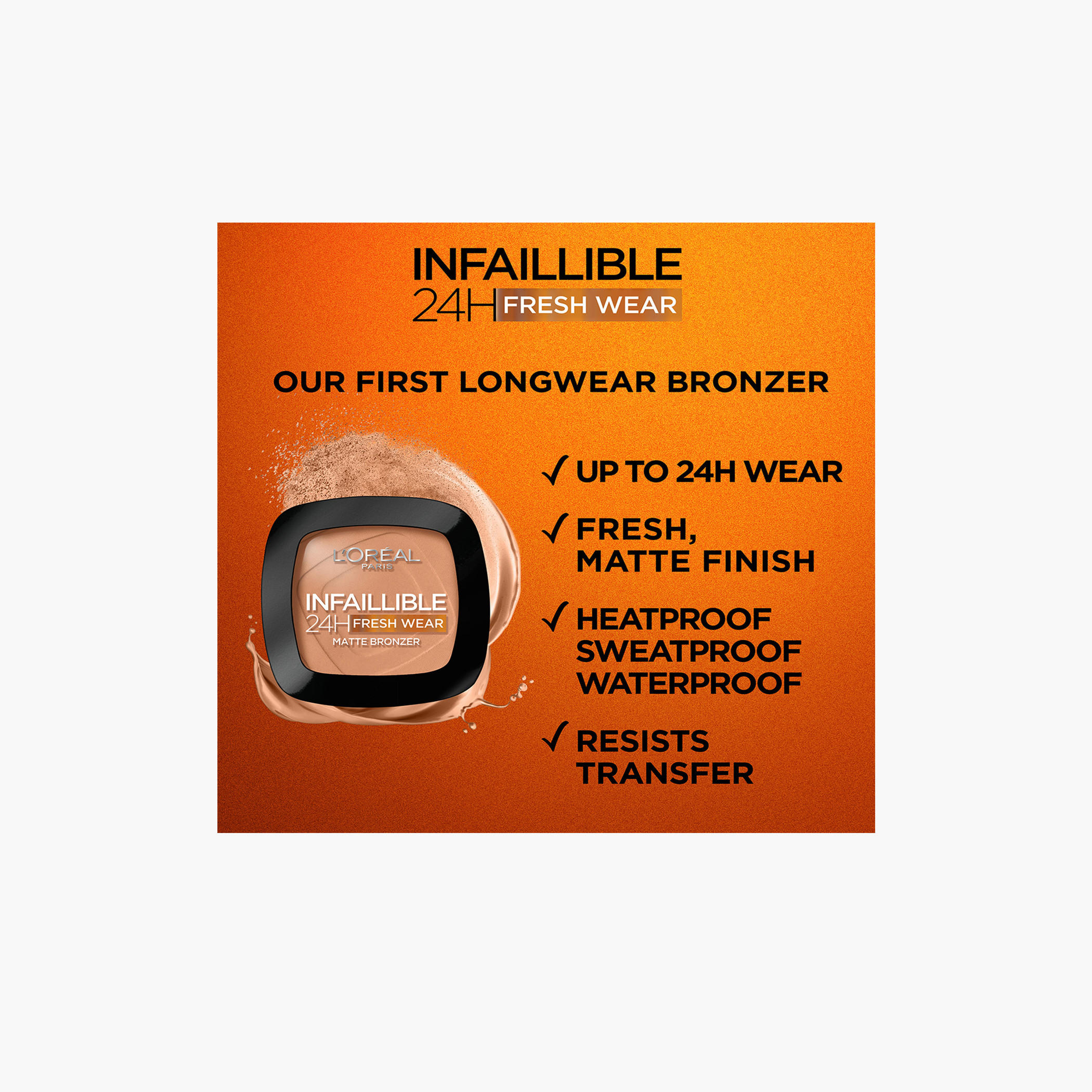 L'Oreal Paris Infallible 24H Fresh Wear Matte Bronzer-beautyandpersonalcare-makeup-face-foundations-image-2