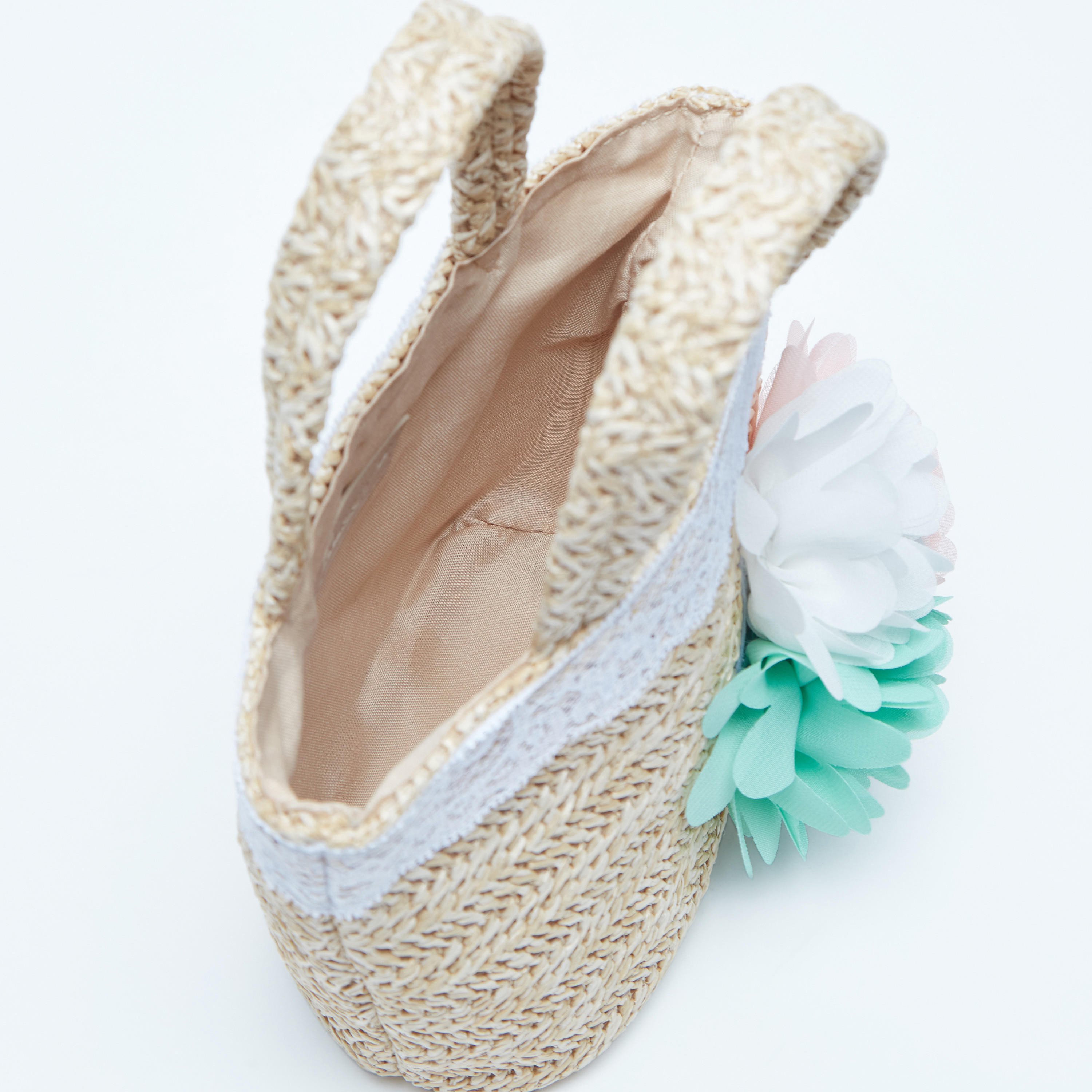 شنطة يد بمقابض مزدوجة وتزيينات أزهار من ليتل ميسي-girls-accessories-bags-image-4