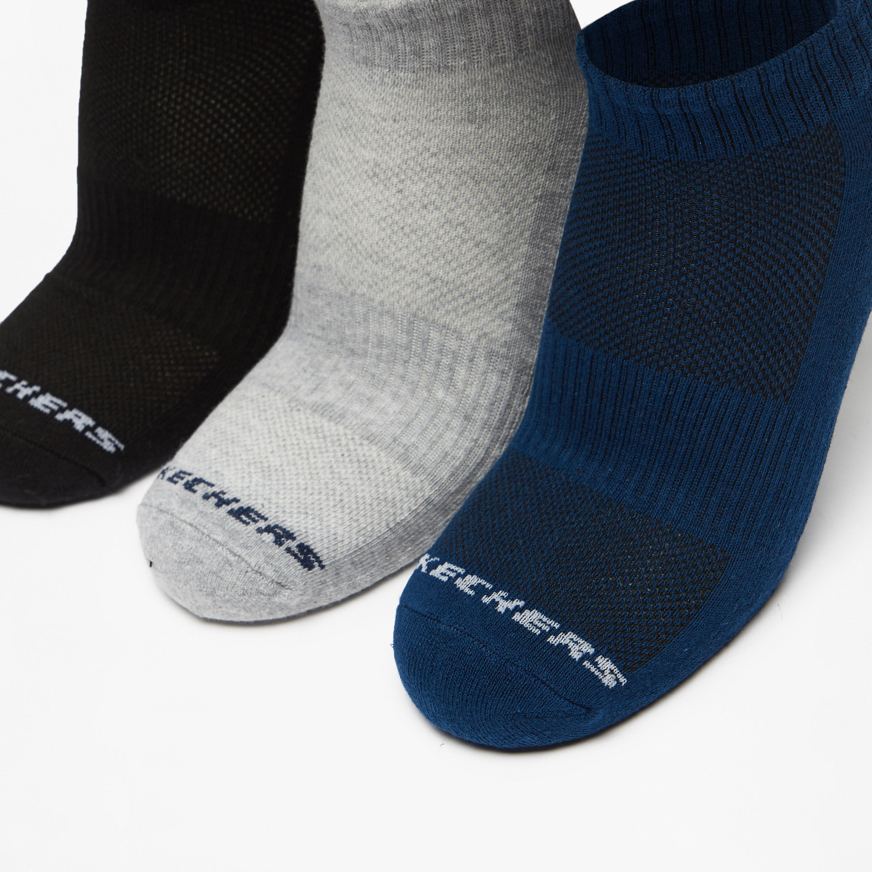 Skechers Logo Print Ankle Length Sports Socks - Set of 3-men-socks-image-2
