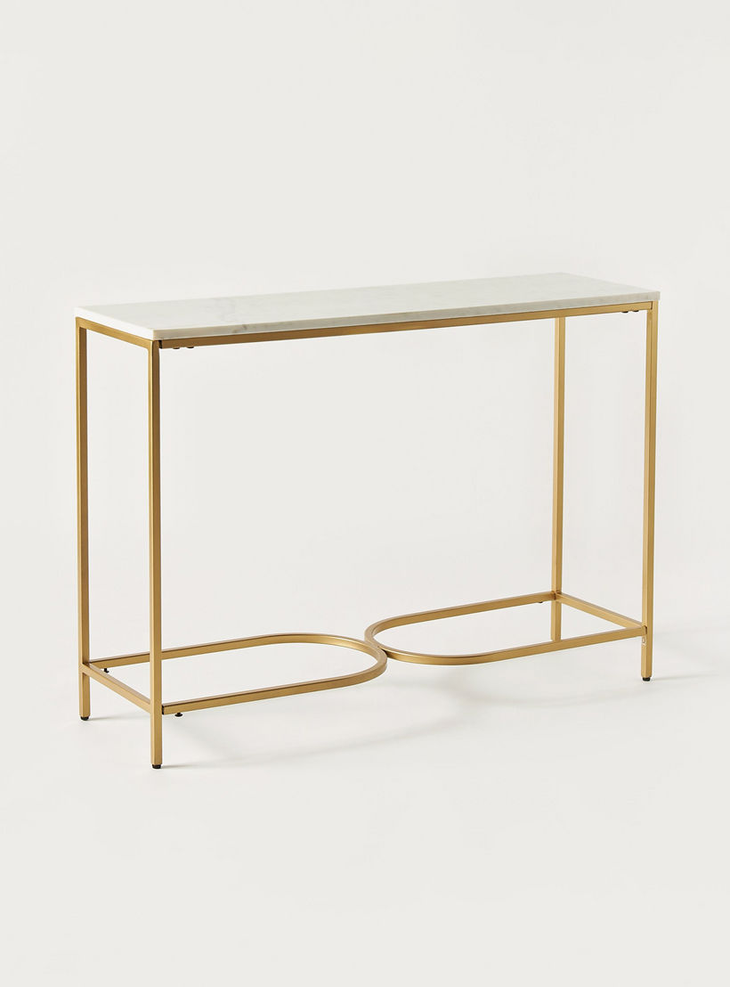 طاولة كونسول بسطح رخام - 30x70x98 سم-furniture-livingroom-consoletablesandmirrors-image-1