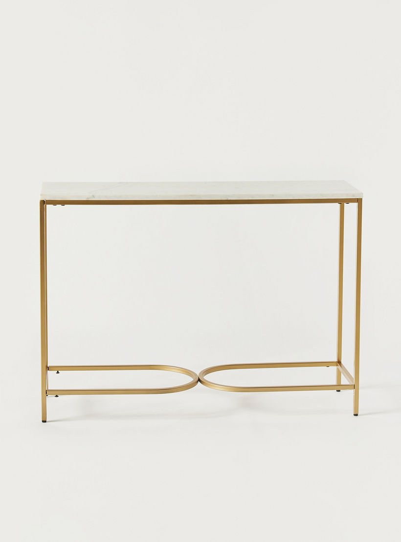 طاولة كونسول بسطح رخام - 30x70x98 سم-furniture-livingroom-consoletablesandmirrors-image-2