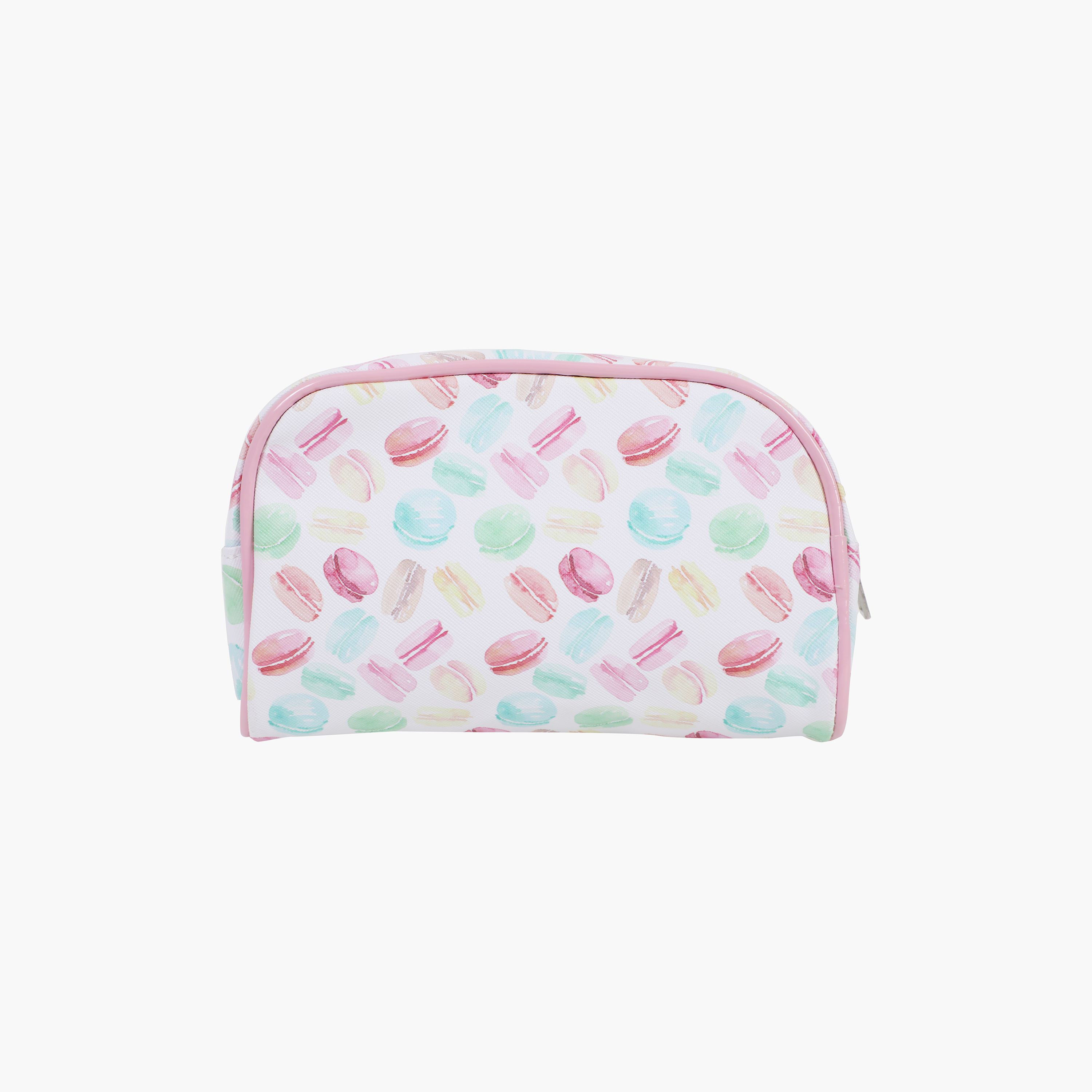 مجموعة شنط مستحضرات تجميل بطبعات ماكرون من جلو - 3 قطع-beautyandpersonalcare-makeup-brushesandaccessories-makeuppouches-image-10