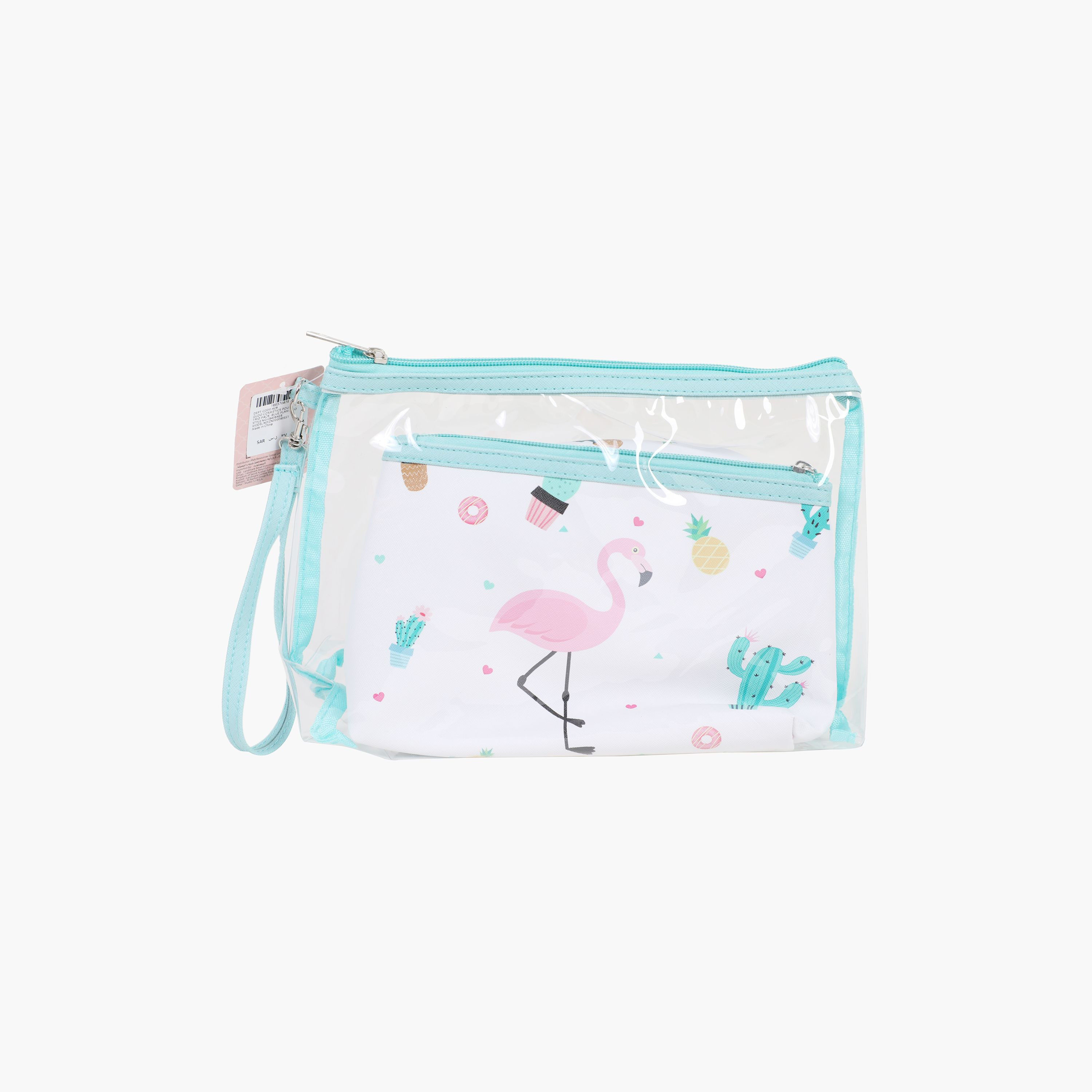 GLOO 3-Piece Flamingo Print Cosmetics Pouch Set-beautyandpersonalcare-makeup-brushesandaccessories-makeuppouches-image-2