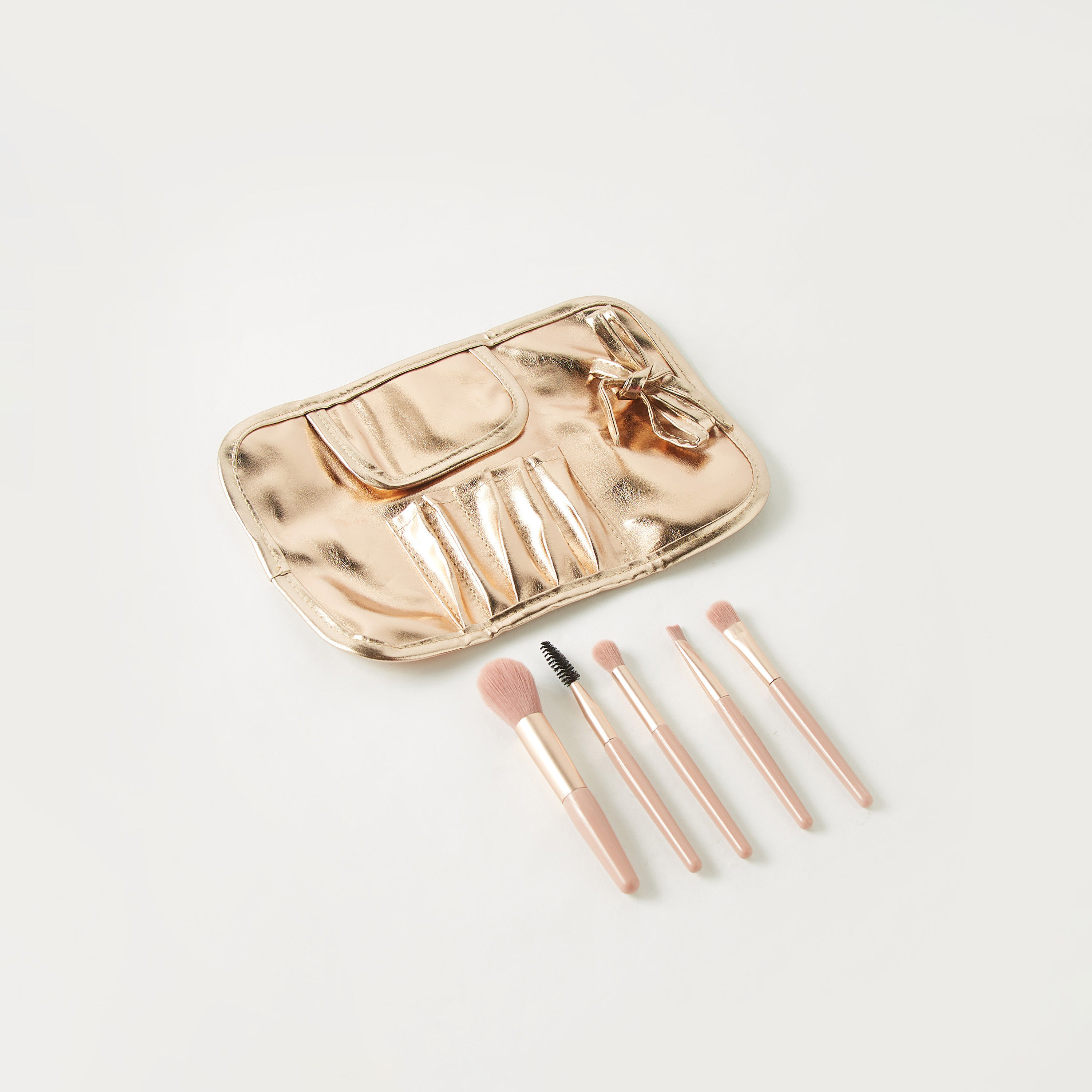 طقم فرشات مكياج 5 قطع مع شنطة صغيرة من جلوو-beautyandpersonalcare-makeup-brushesandaccessories-brushes-image-1