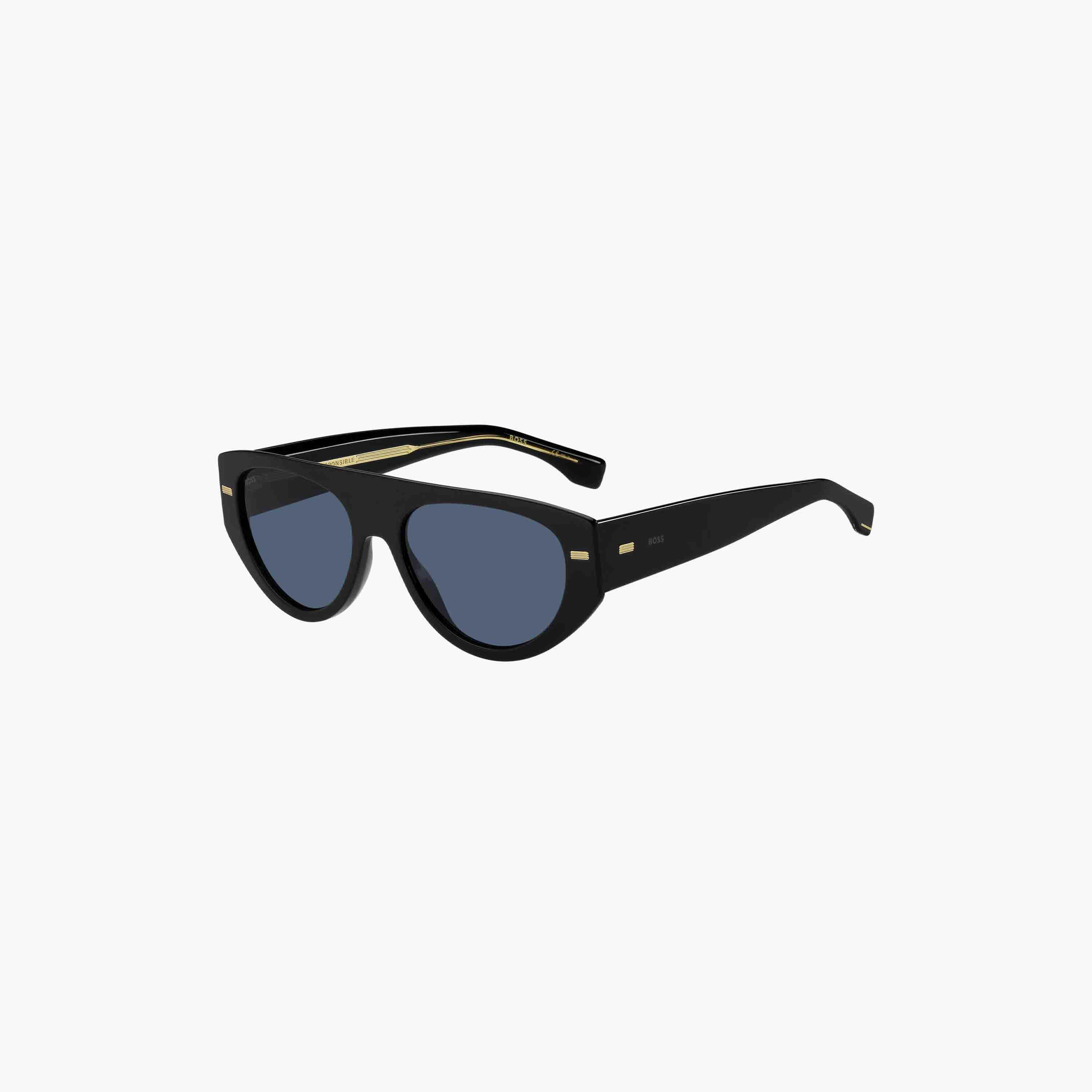 Hugo Boss Men UV Protected Grey Lens 56 mm Oval Sunglasses - BOSS 1443/S-men-sunglasses-image-1
