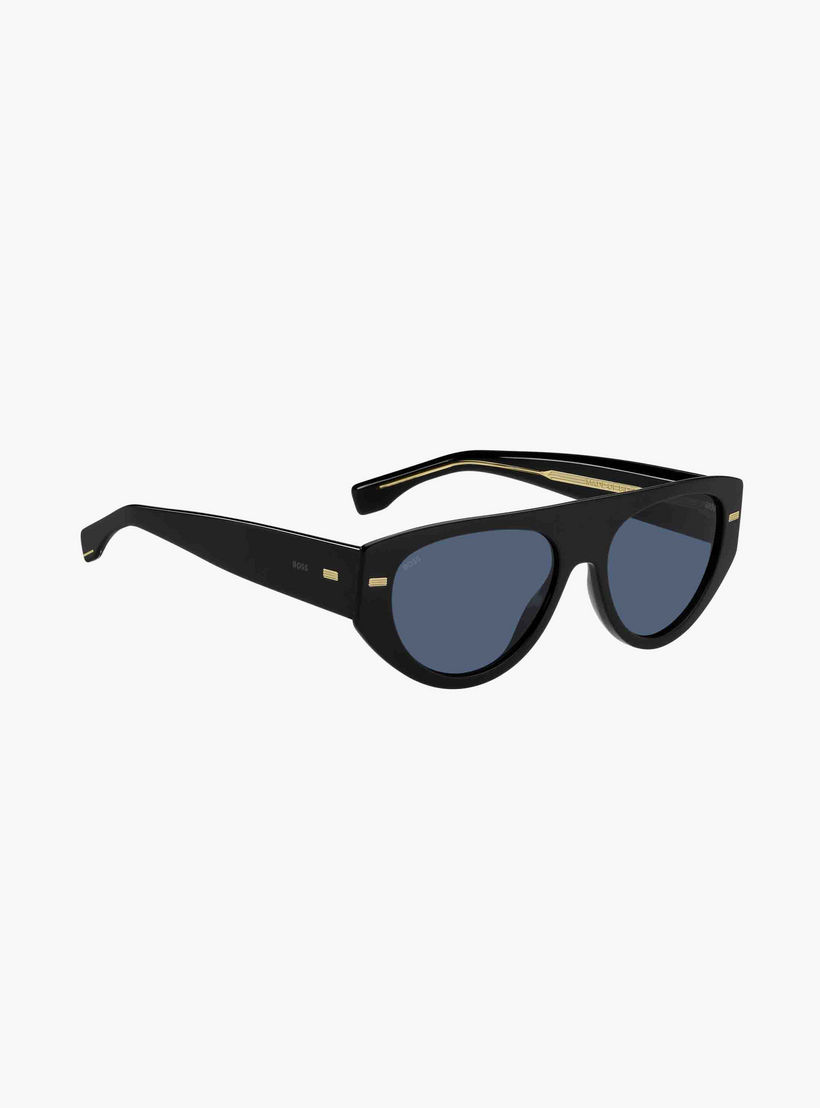 Hugo Boss Men UV Protected Grey Lens 56 mm Oval Sunglasses - BOSS 1443/S-men-sunglasses-image-2