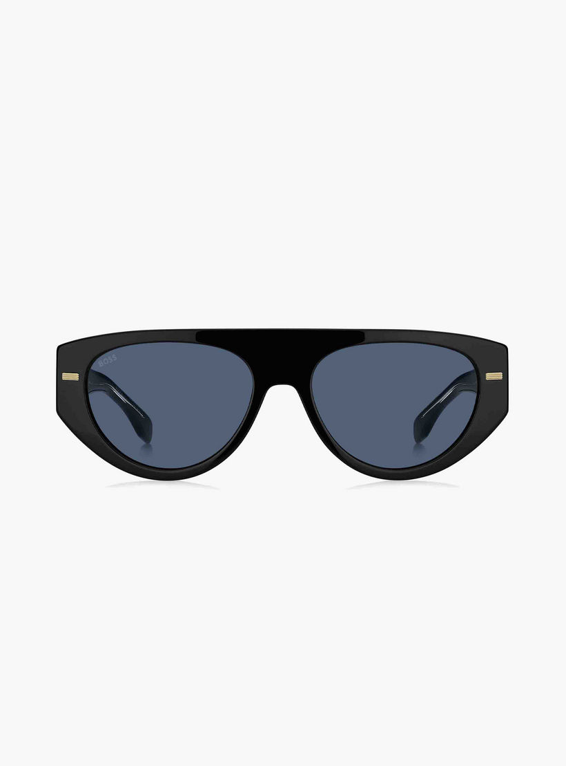 Hugo Boss Men UV Protected Grey Lens 56 mm Oval Sunglasses - BOSS 1443/S-men-sunglasses-image-3