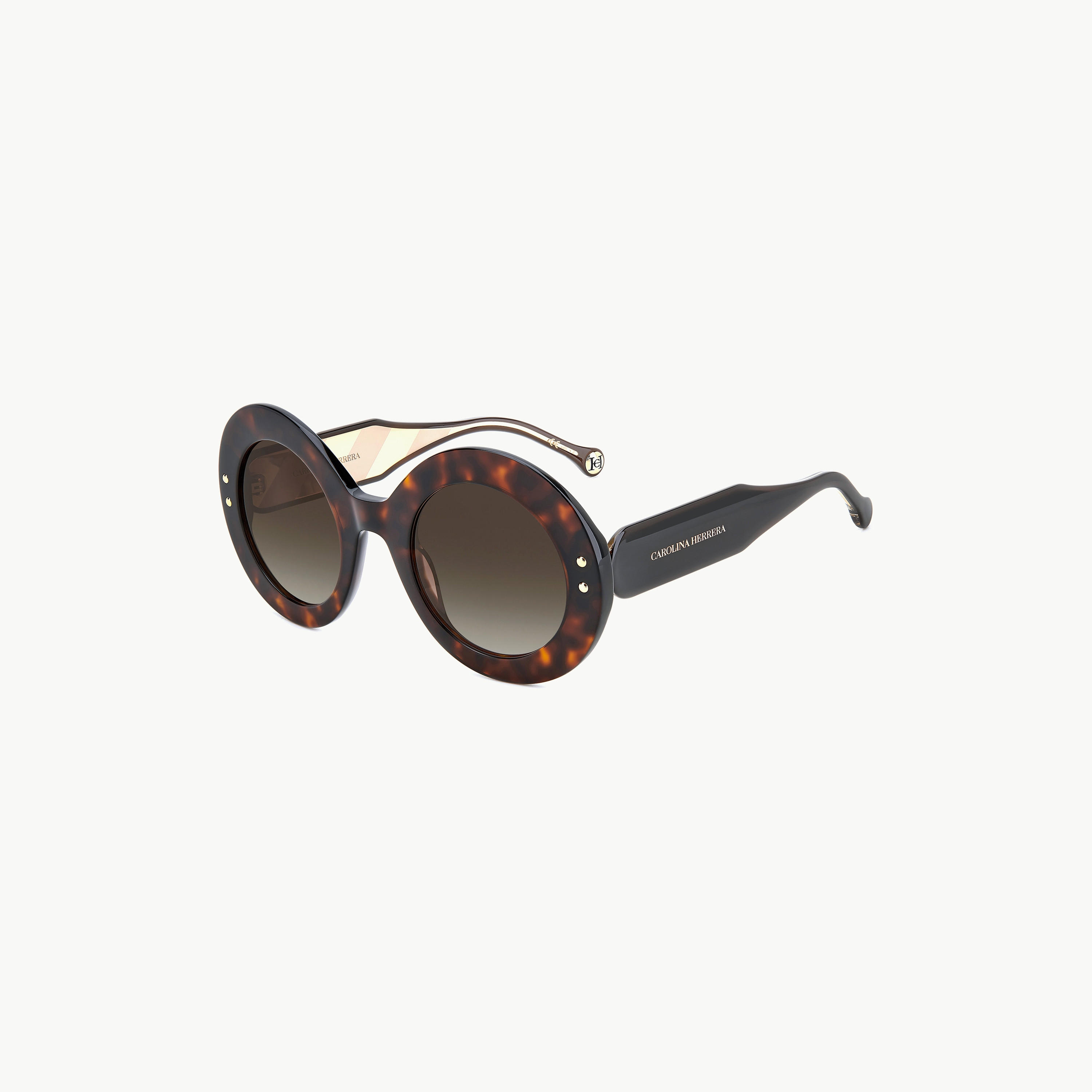 Carolina Herrera Women UV Protected Brown Gradient Lens 52 mm Round Sunglasses - HER 0081/S-women-sunglasses-image-1