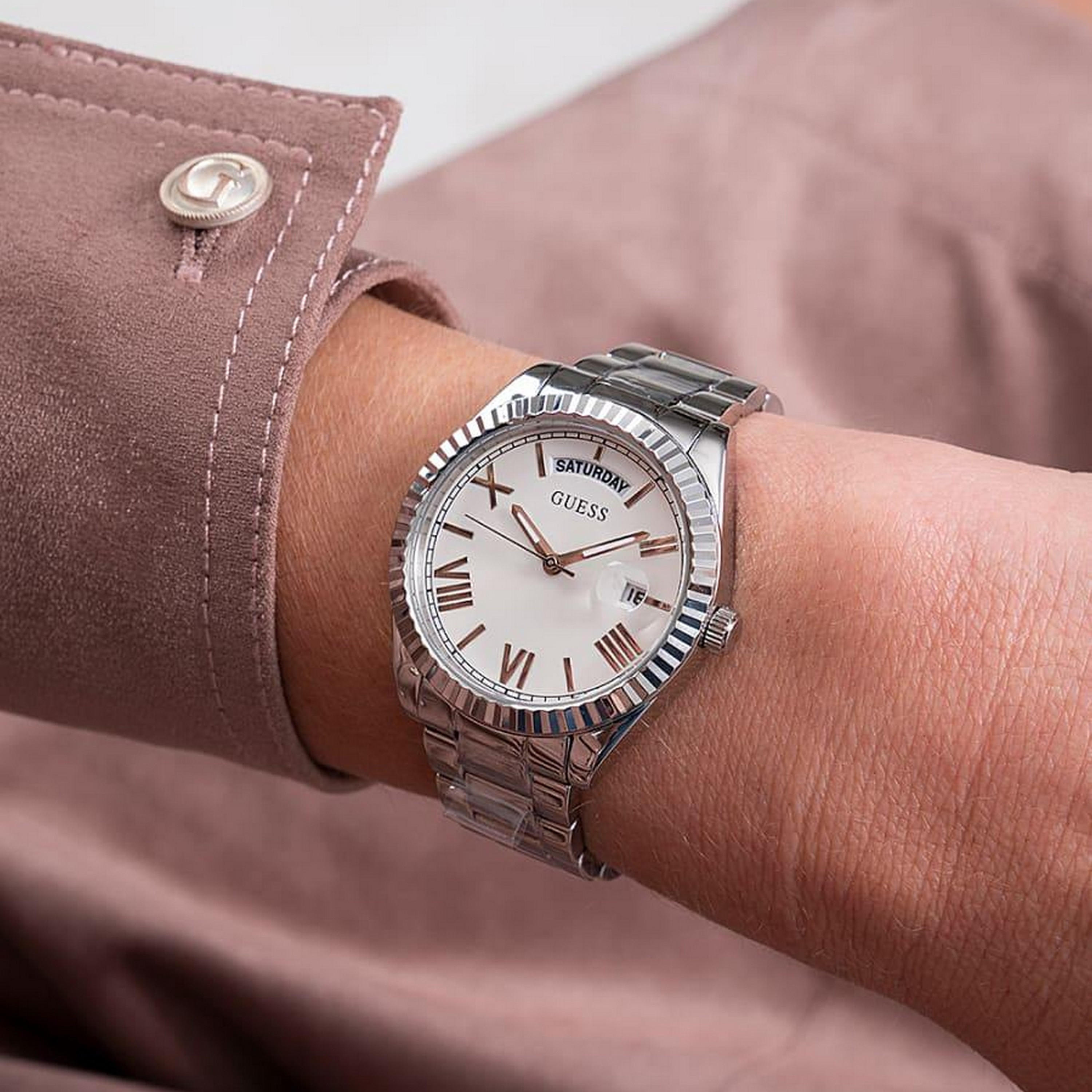 Guess Women's Silver Analog Stainless Steel Strap Watch - GW0308L1 | 36 MM-women-watchesandjewellery-watches-image-4