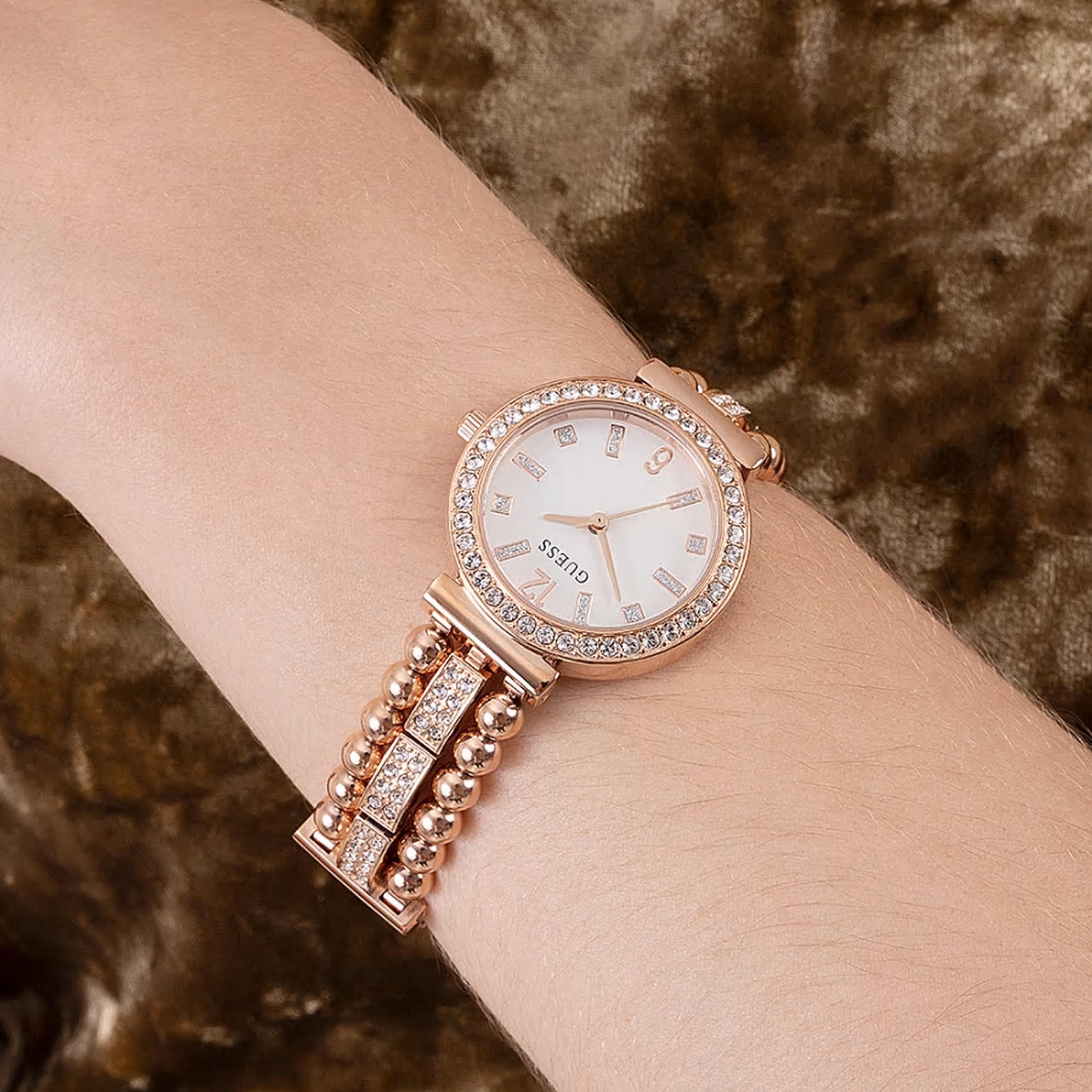 Guess Rose Gold Analog Stainless Steel Strap Watch - GW0401L3 | 30 MM-women-watchesandjewellery-watches-image-4