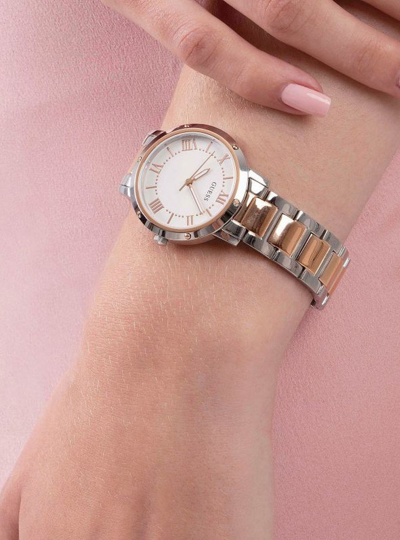Guess Silver & Rose Gold Analog Stainless Steel Strap Watch - GW0404L3-women-watchesandjewellery-watches-image-4