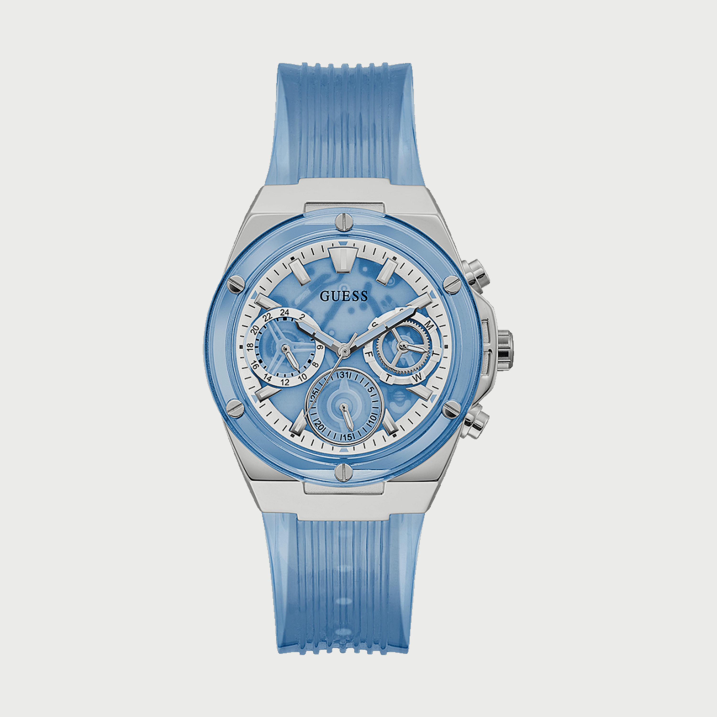 Guess Women's Blue Chronograph Silicone Strap Watch - GW0409L1-women-watchesandjewellery-watches-image-1
