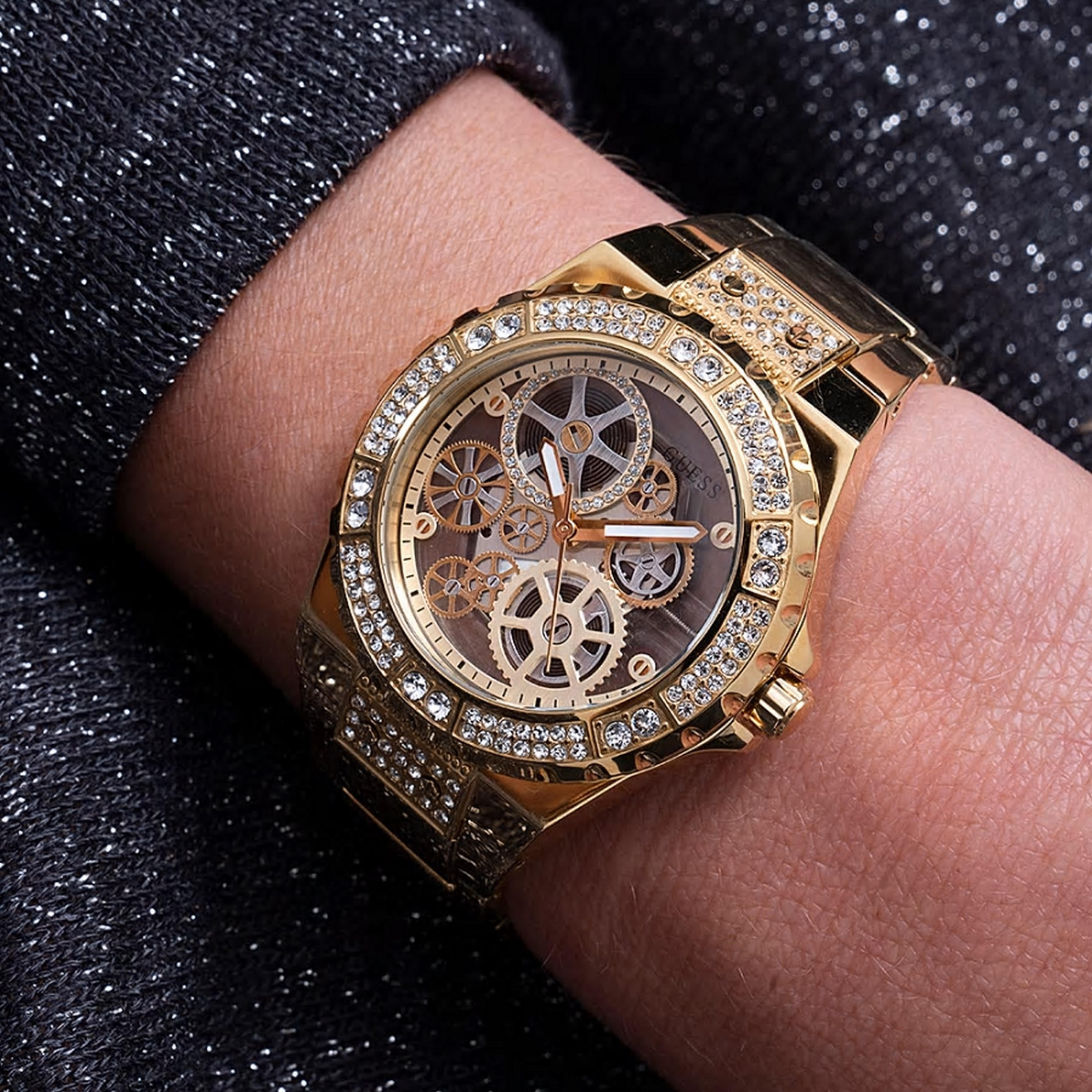 Guess Women's Gold Automatic Stainless Steel Strap Watch GW0302L2 | 39 MM-women-watchesandjewellery-watches-image-4