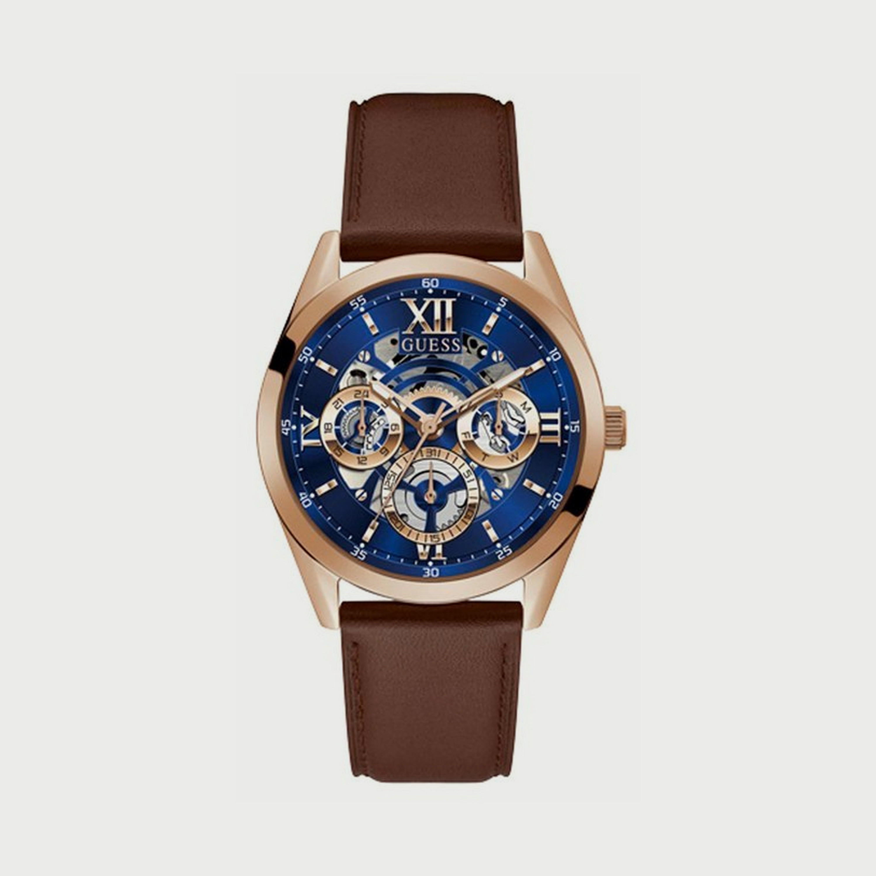 Guess Men's Brown Chronograph Leather Strap Watch - GW0389G3-men-watchesandjewellery-watches-image-1