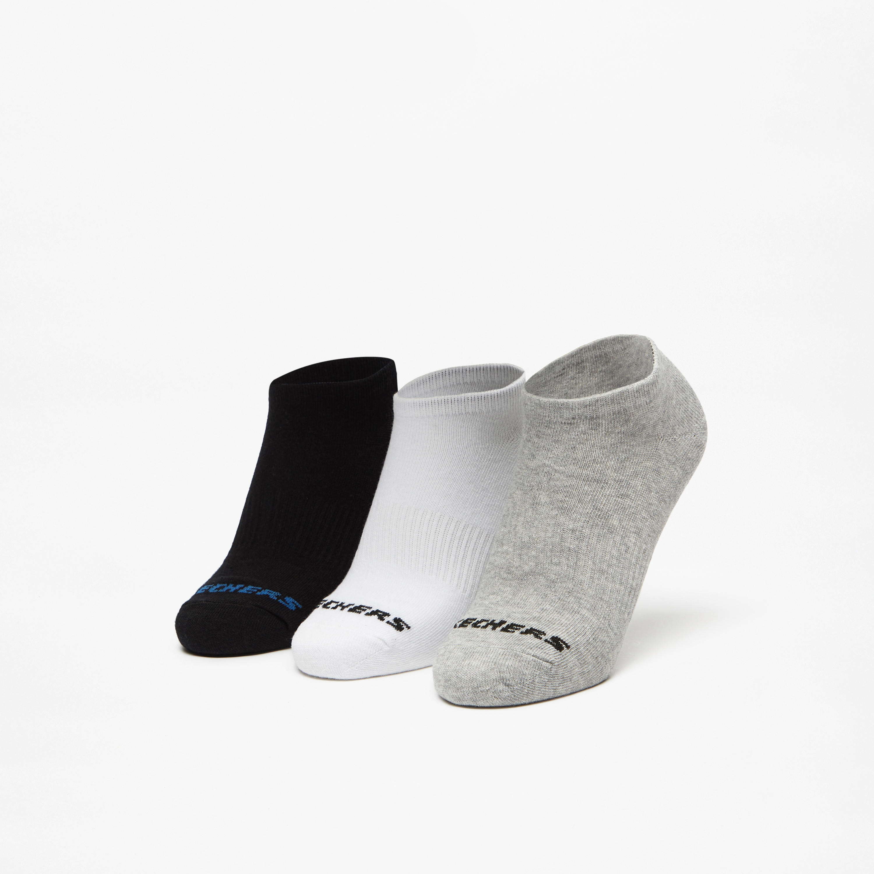 Skechers Logo Print No Show Sports Socks - Set of 3-women-socksandstockings-image-1