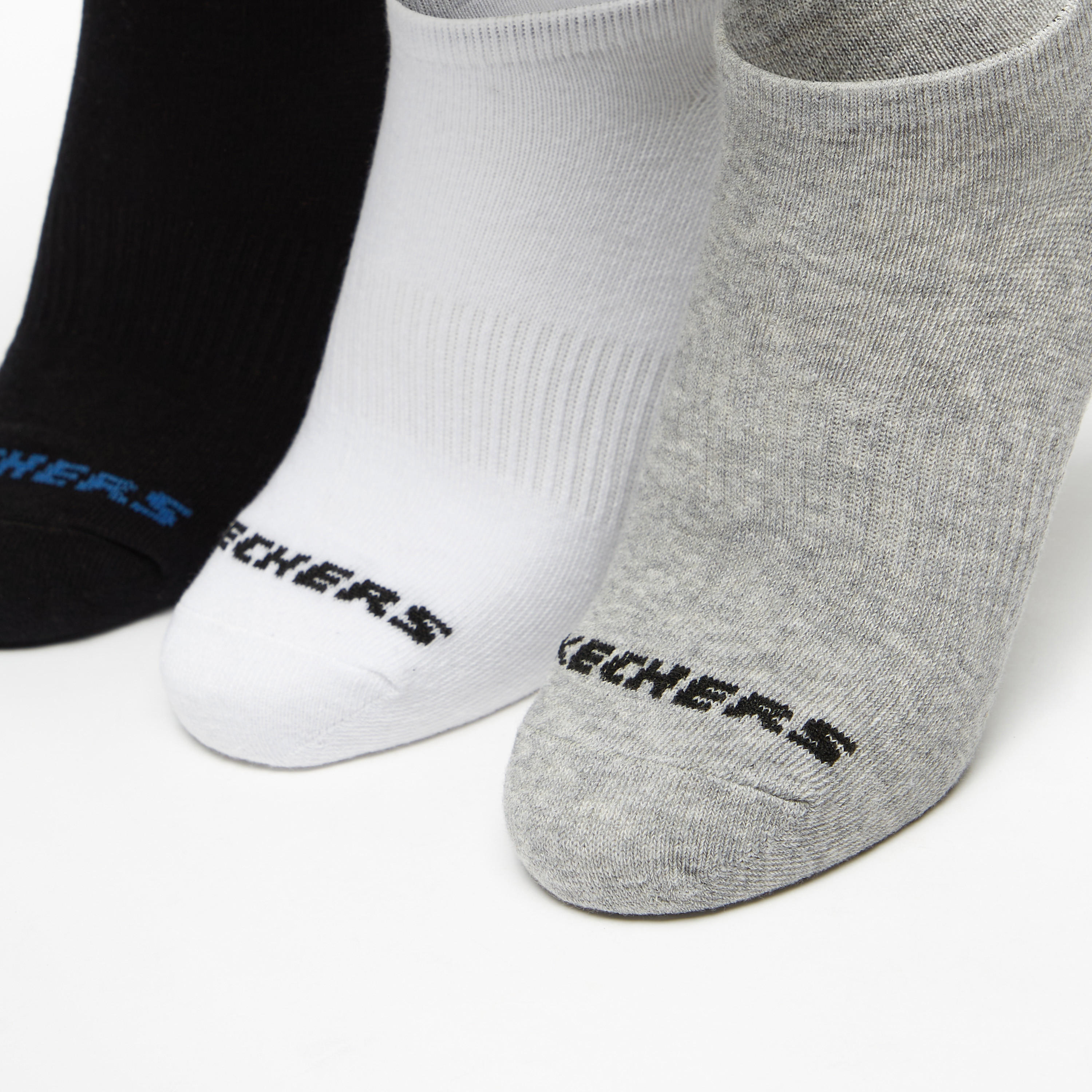 Skechers Logo Print No Show Sports Socks - Set of 3-women-socksandstockings-image-2