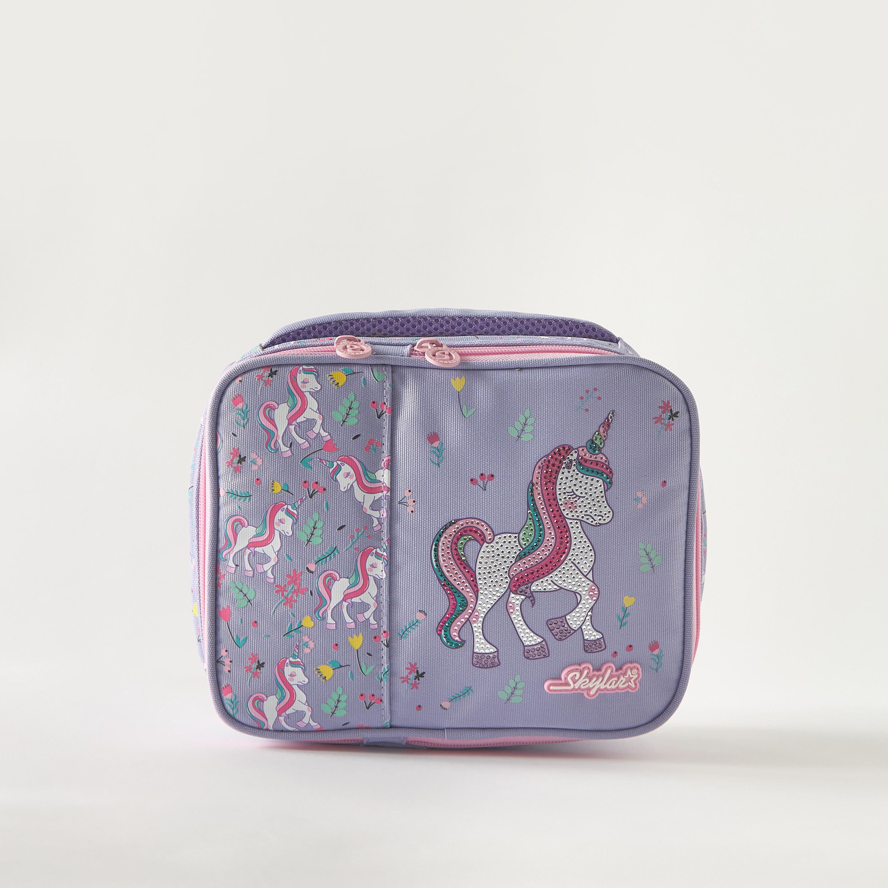 Skylar Unicorn Print Insulated Lunch Bag with Zip Closure and Handle - 1-Year Warranty-school-lunchessentials-lunchbags-image-1