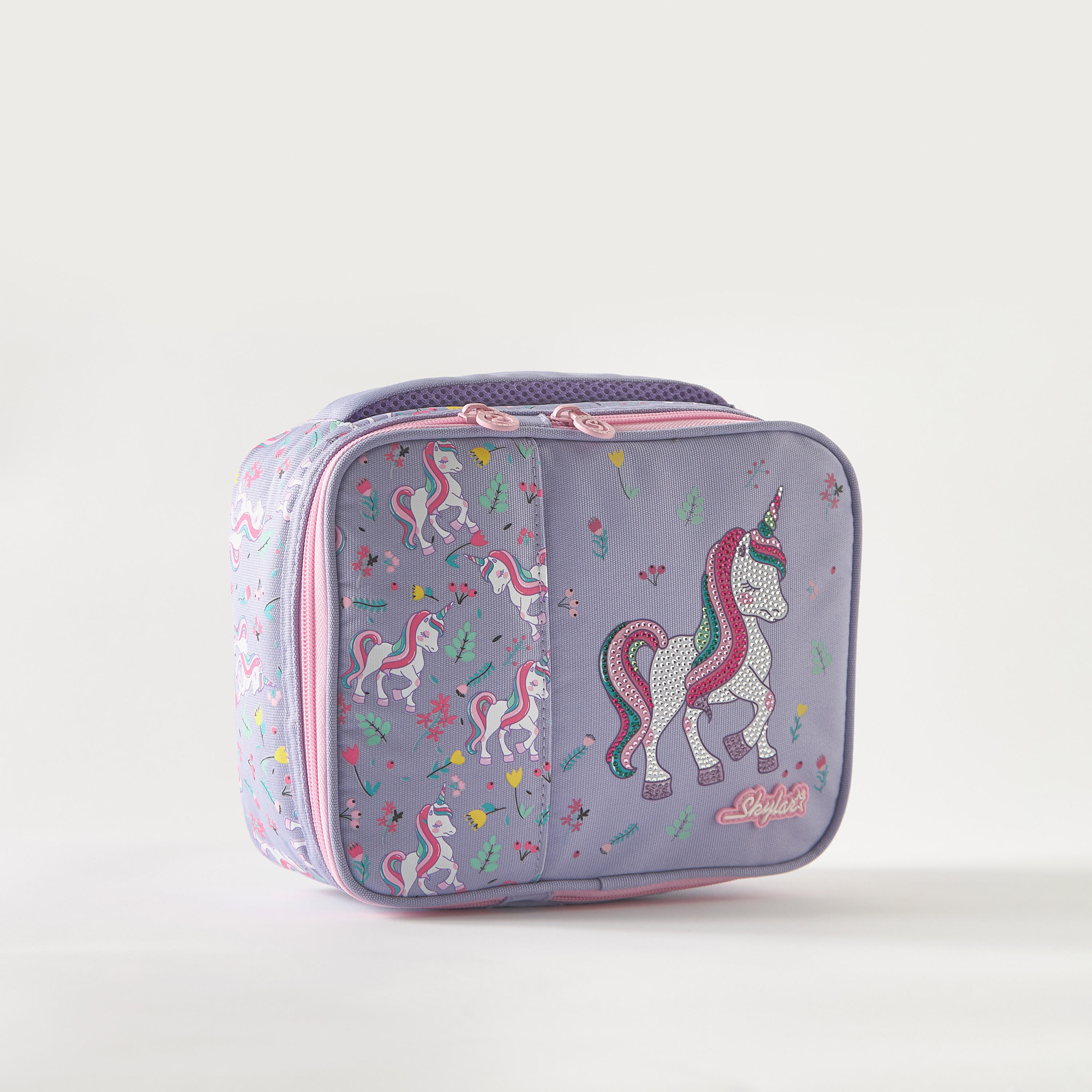 Skylar Unicorn Print Insulated Lunch Bag with Zip Closure and Handle - 1-Year Warranty-school-lunchessentials-lunchbags-image-2