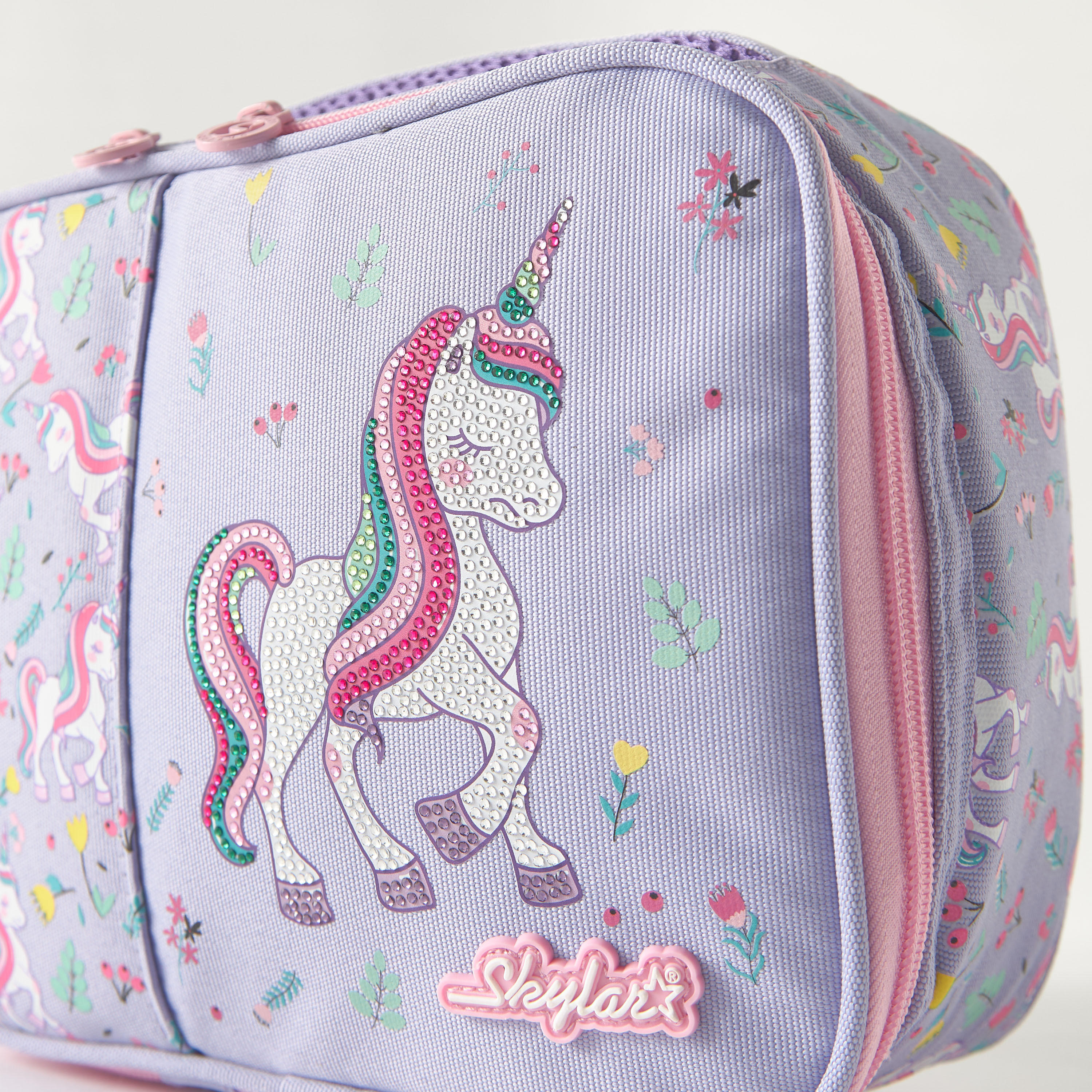 Skylar Unicorn Print Insulated Lunch Bag with Zip Closure and Handle - 1-Year Warranty-school-lunchessentials-lunchbags-image-3