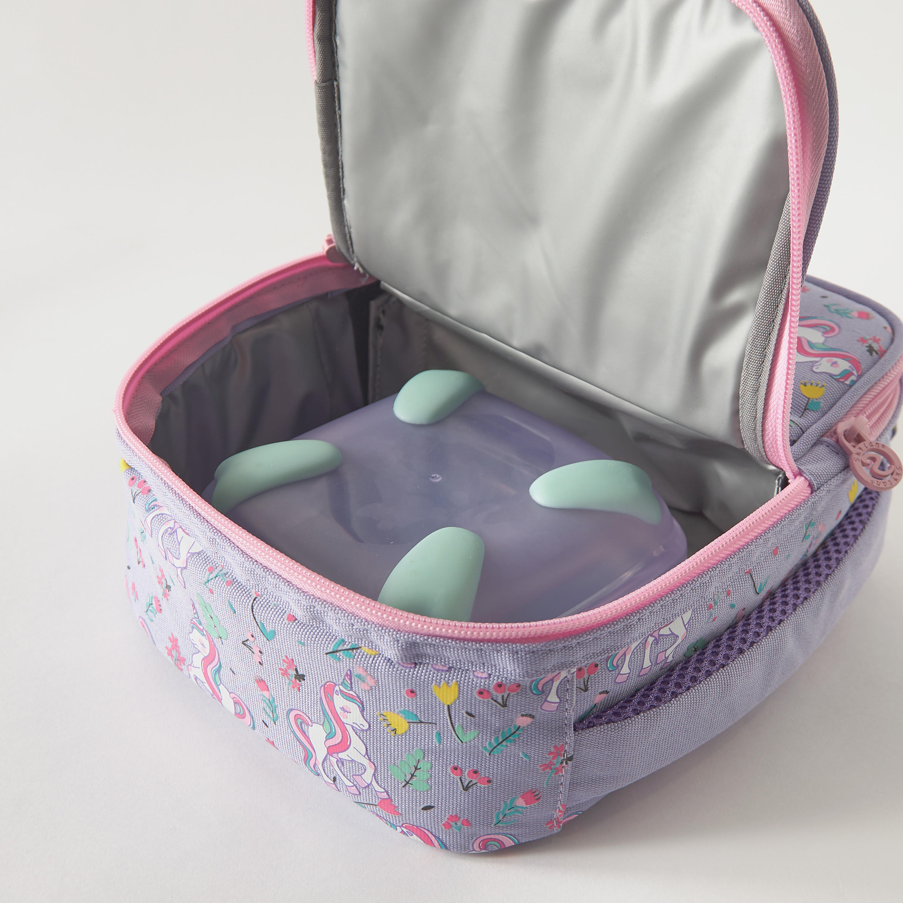Skylar Unicorn Print Insulated Lunch Bag with Zip Closure and Handle - 1-Year Warranty-school-lunchessentials-lunchbags-image-4