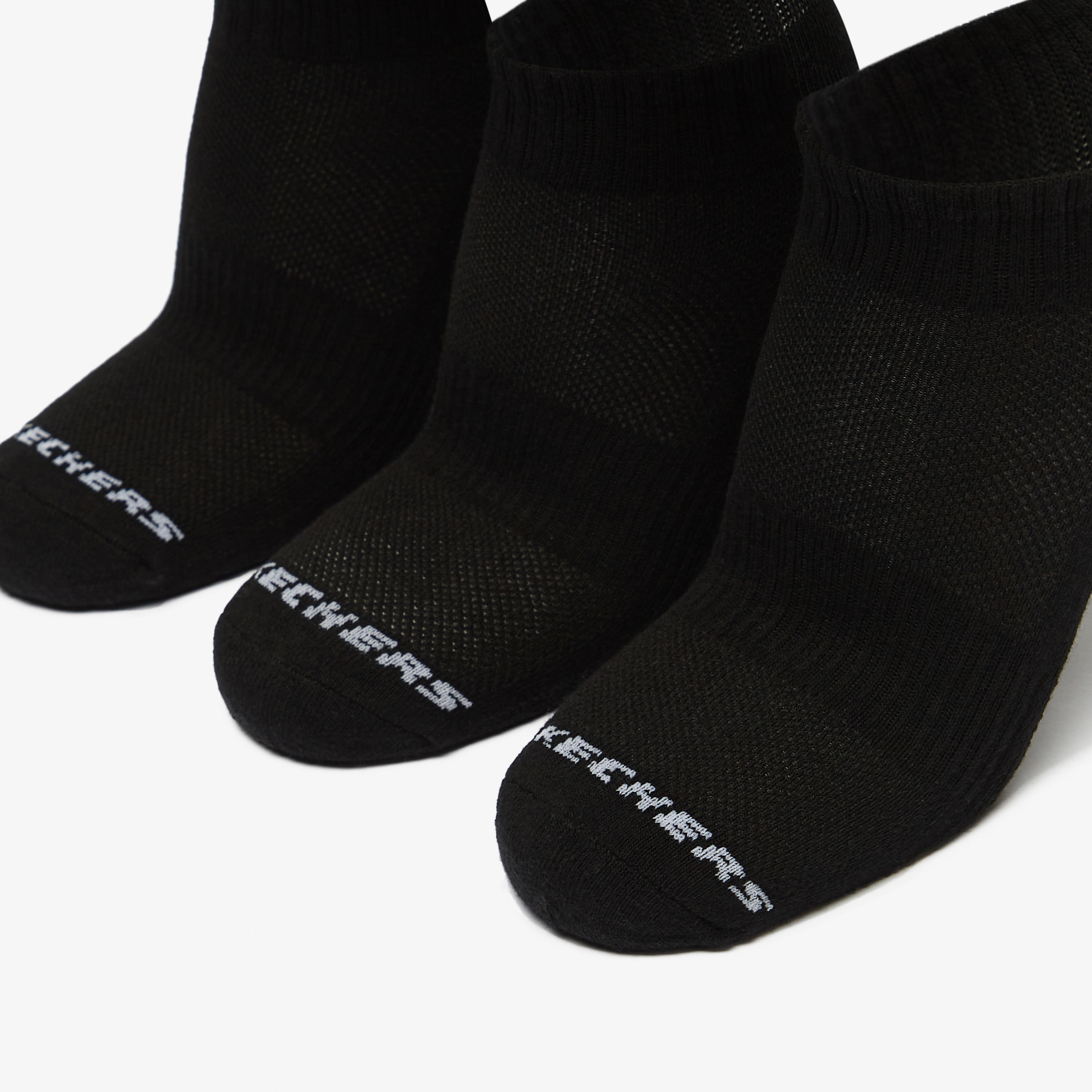 طقم جوارب رياضية 3 أزواج متوسطة الطول بطبعات من سكتشرز - S111035D-001-men-socks-image-2