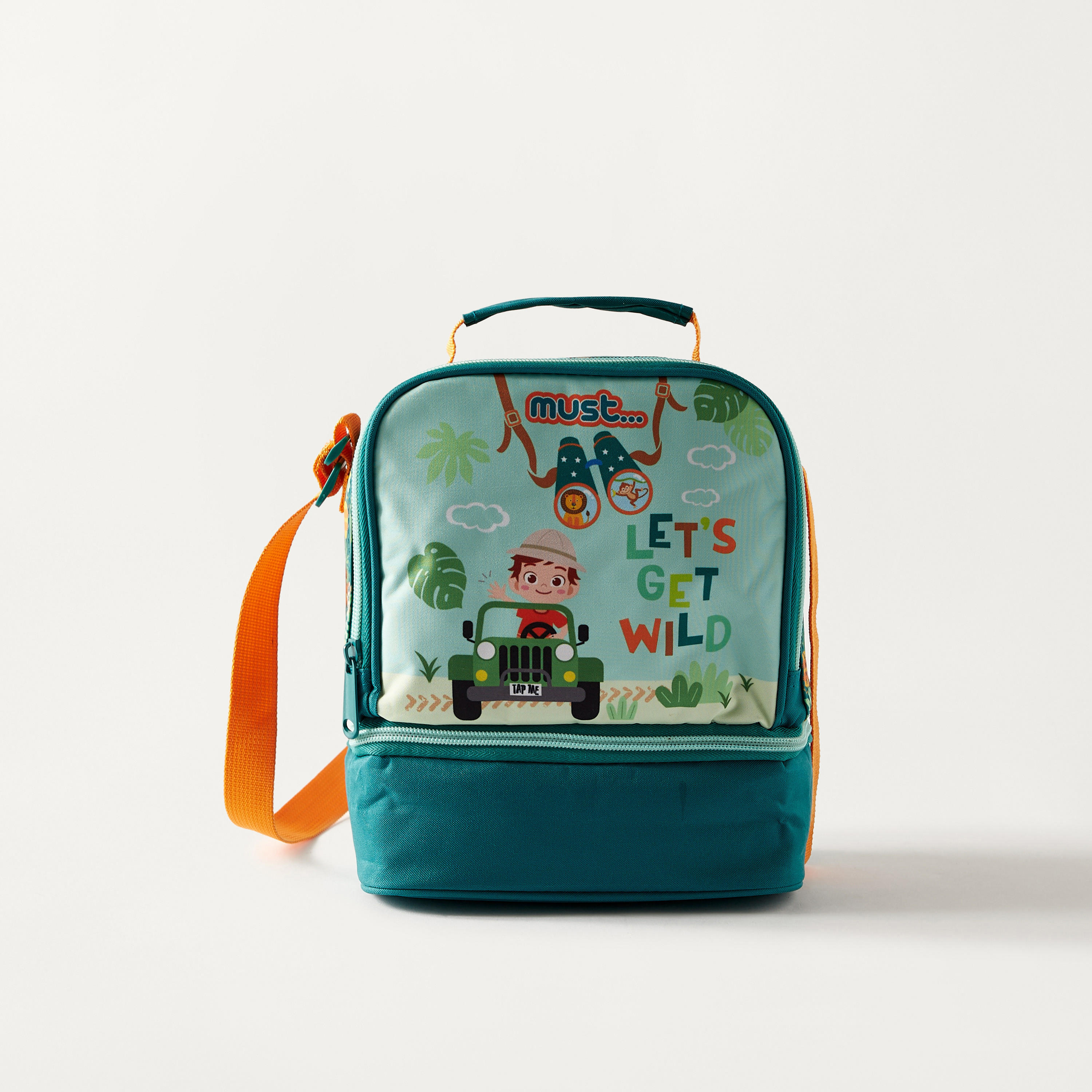 Must Safari Print Insulated Lunch Bag with Adjustable Strap and Zip Closure - 2-Year Warranty-school-lunchessentials-lunchbags-image-1