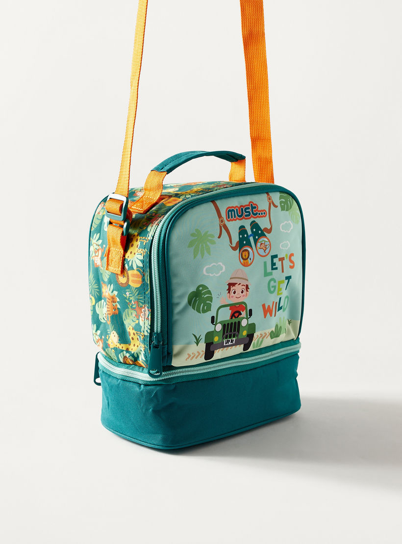Must Safari Print Insulated Lunch Bag with Adjustable Strap and Zip Closure - 2-Year Warranty-school-lunchessentials-lunchbags-image-2