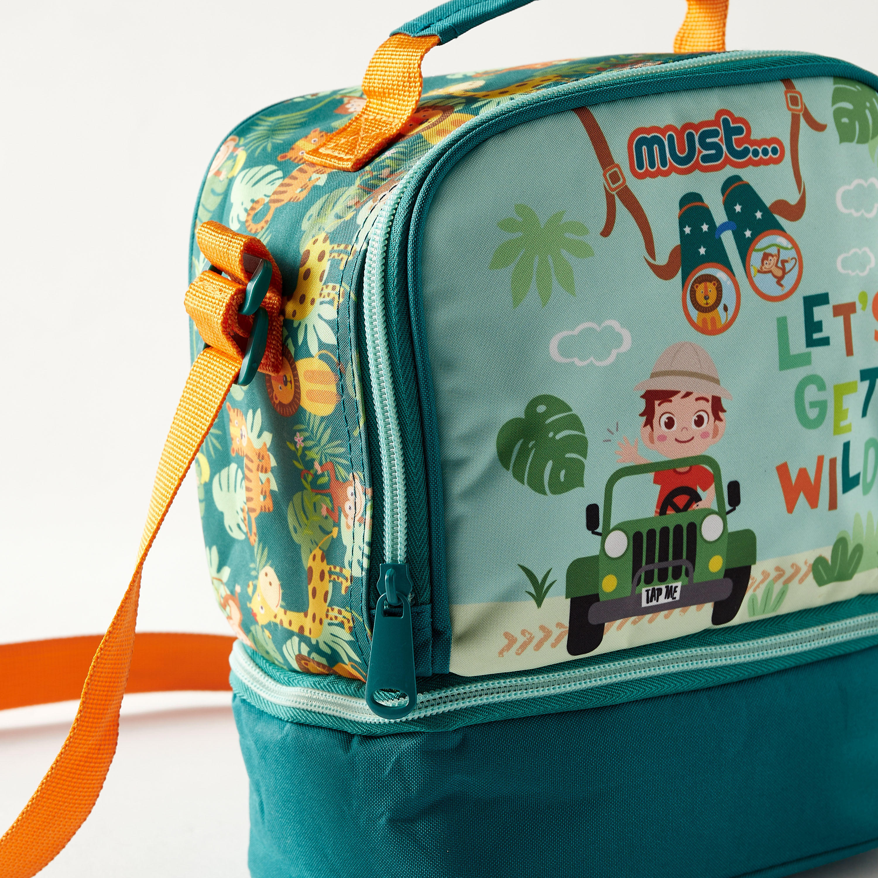 Must Safari Print Insulated Lunch Bag with Adjustable Strap and Zip Closure - 2-Year Warranty-school-lunchessentials-lunchbags-image-4