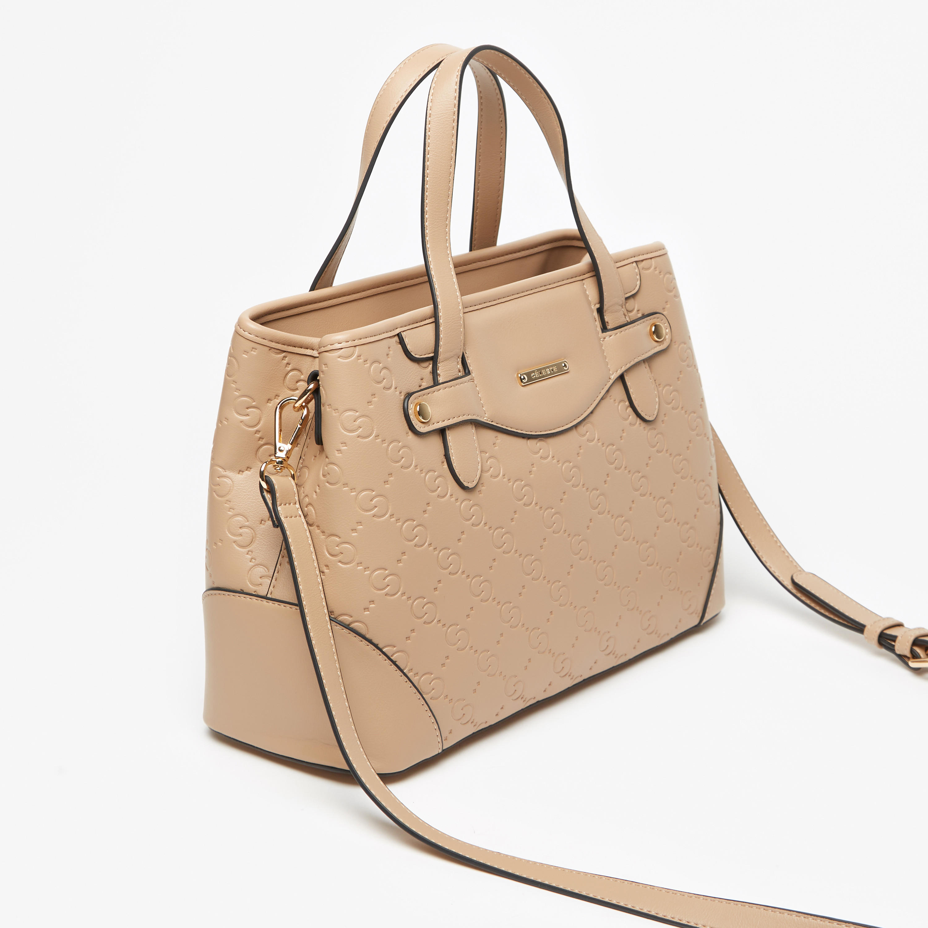 Celeste Monogram Embossed Tote Bag-women-bagsandwallets-handbags-image-3