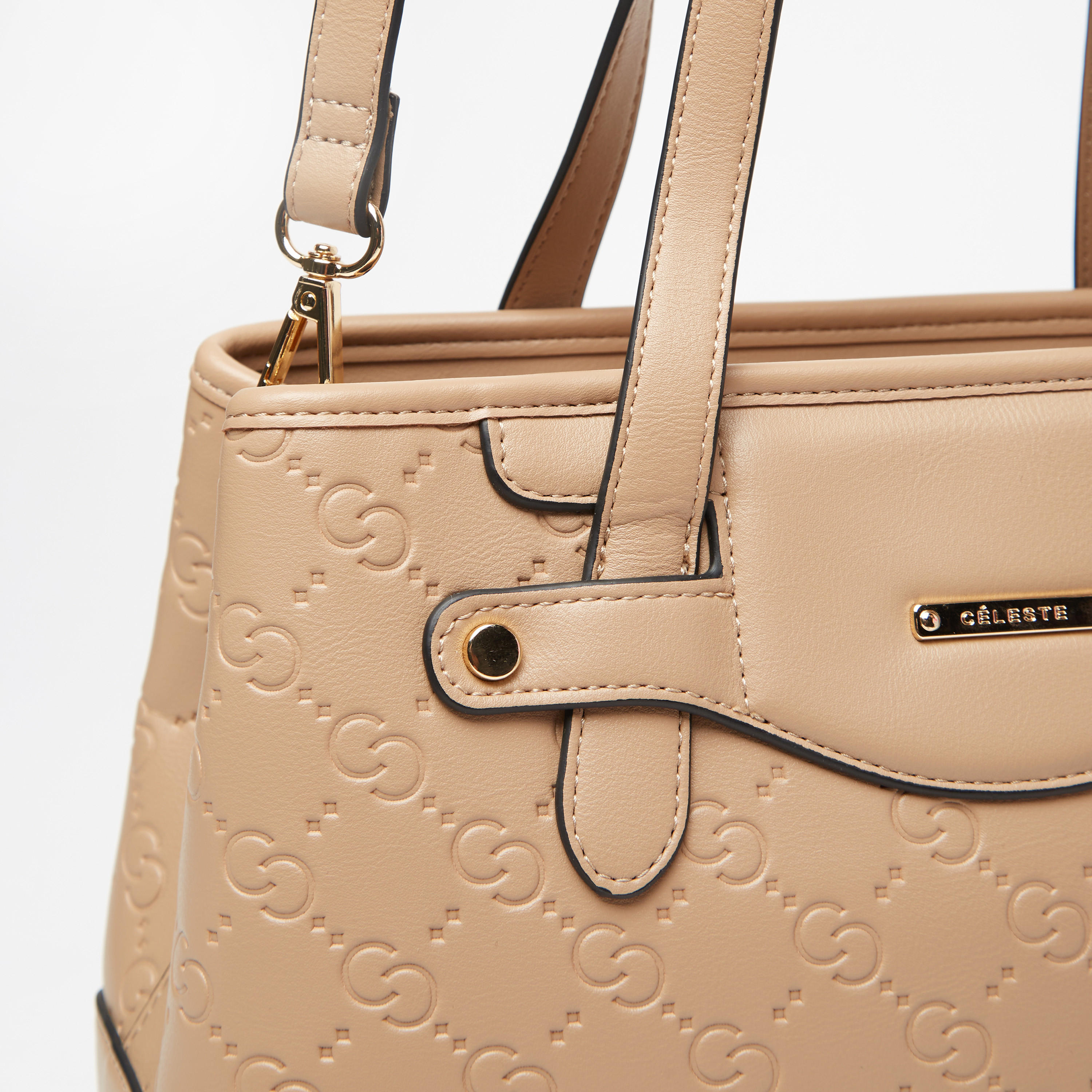 Celeste Monogram Embossed Tote Bag-women-bagsandwallets-handbags-image-4