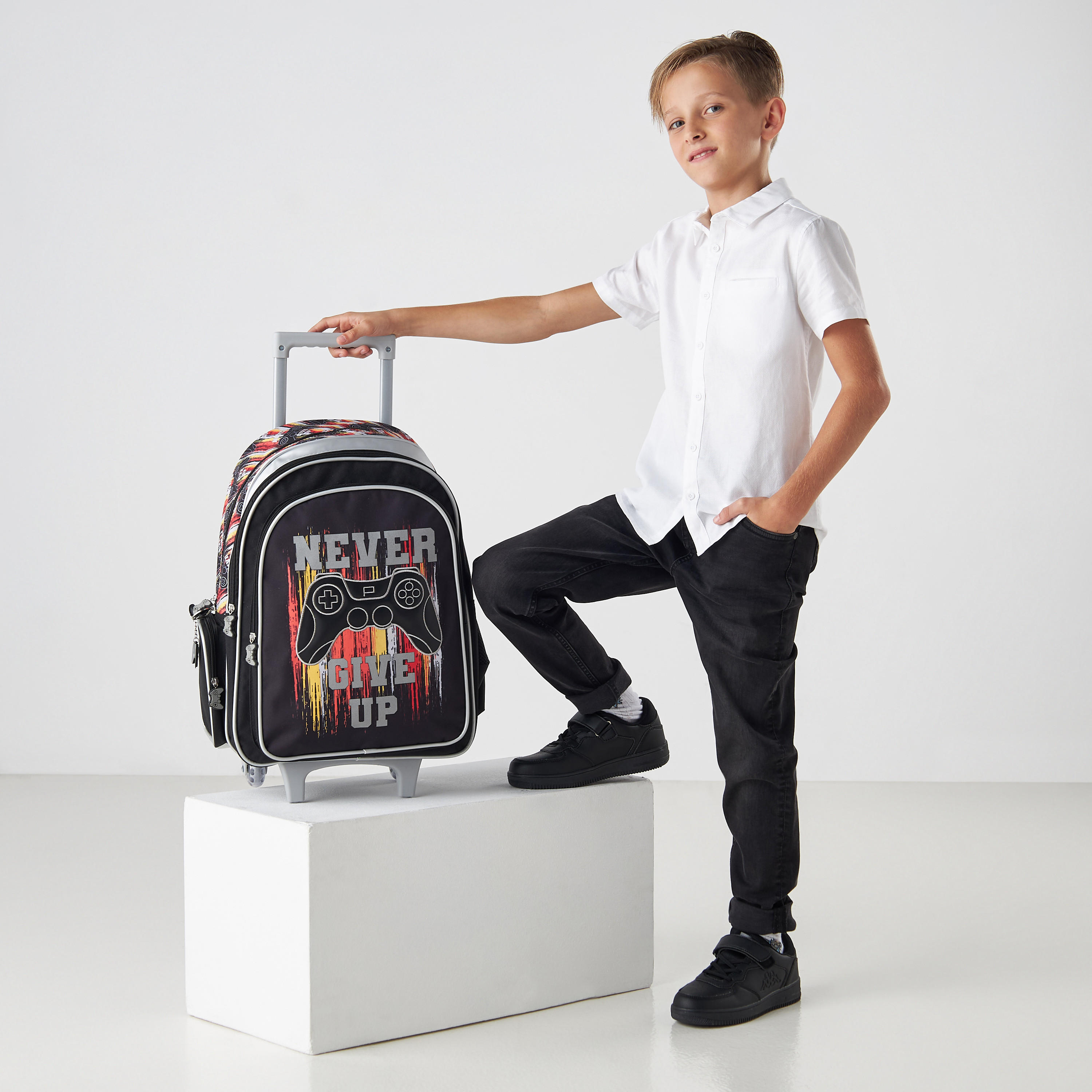 SAMI STUDIO Graphic Game Print 18-inch Trolley Backpack with Wheels - 33x14x45 cms 1-Year Warranty-school-bagsandbackpacks-trolleybags-image-1