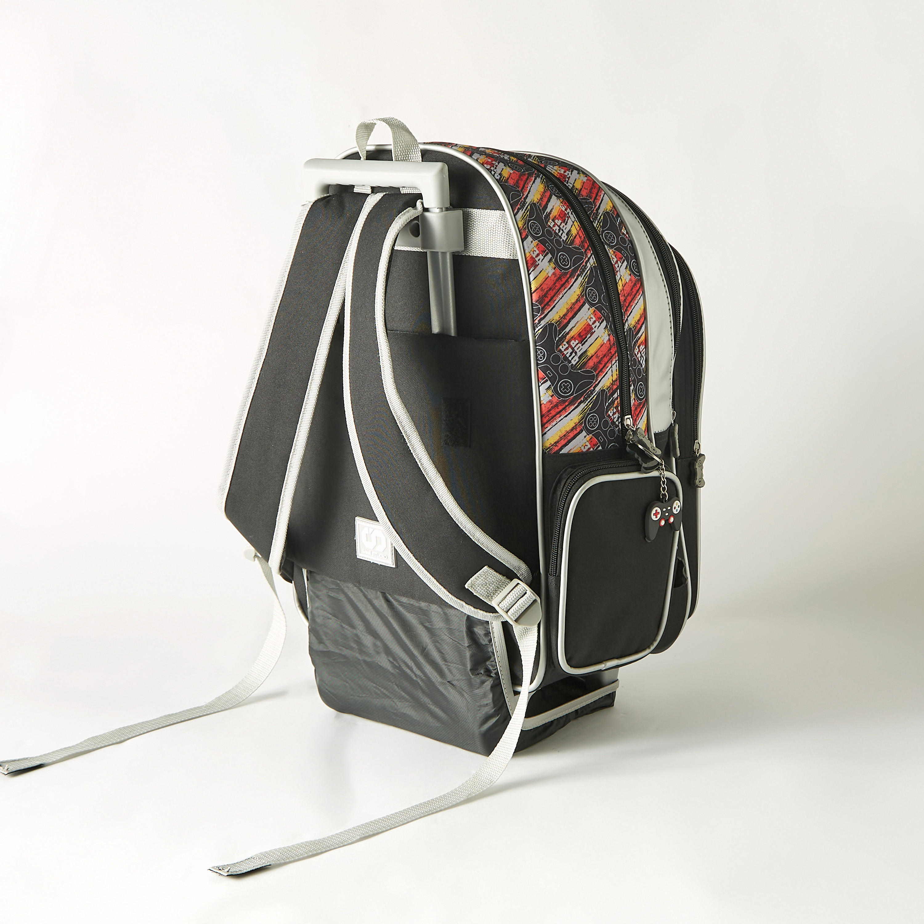 SAMI STUDIO Graphic Game Print 18-inch Trolley Backpack with Wheels - 33x14x45 cms 1-Year Warranty-school-bagsandbackpacks-trolleybags-image-4