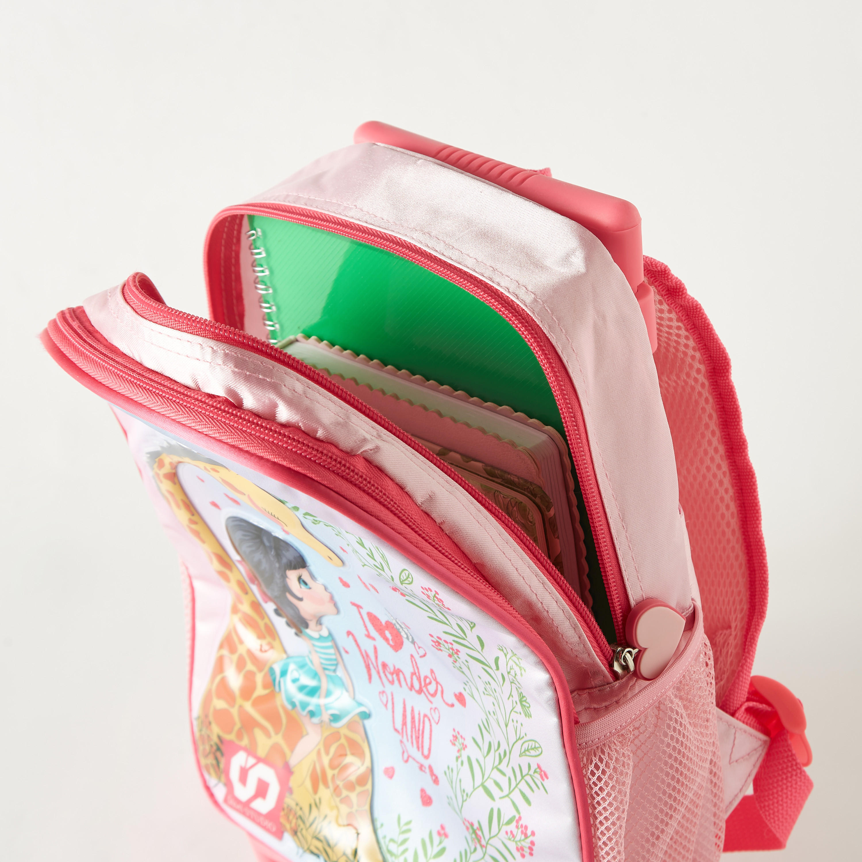 شنطة ظهر ترولي 12 بوصة بطبعات مع شنطة غداء ومقلمة من سامي ستوديو - ضمان سنة واحدة-school-bagsandbackpacks-sets-image-7