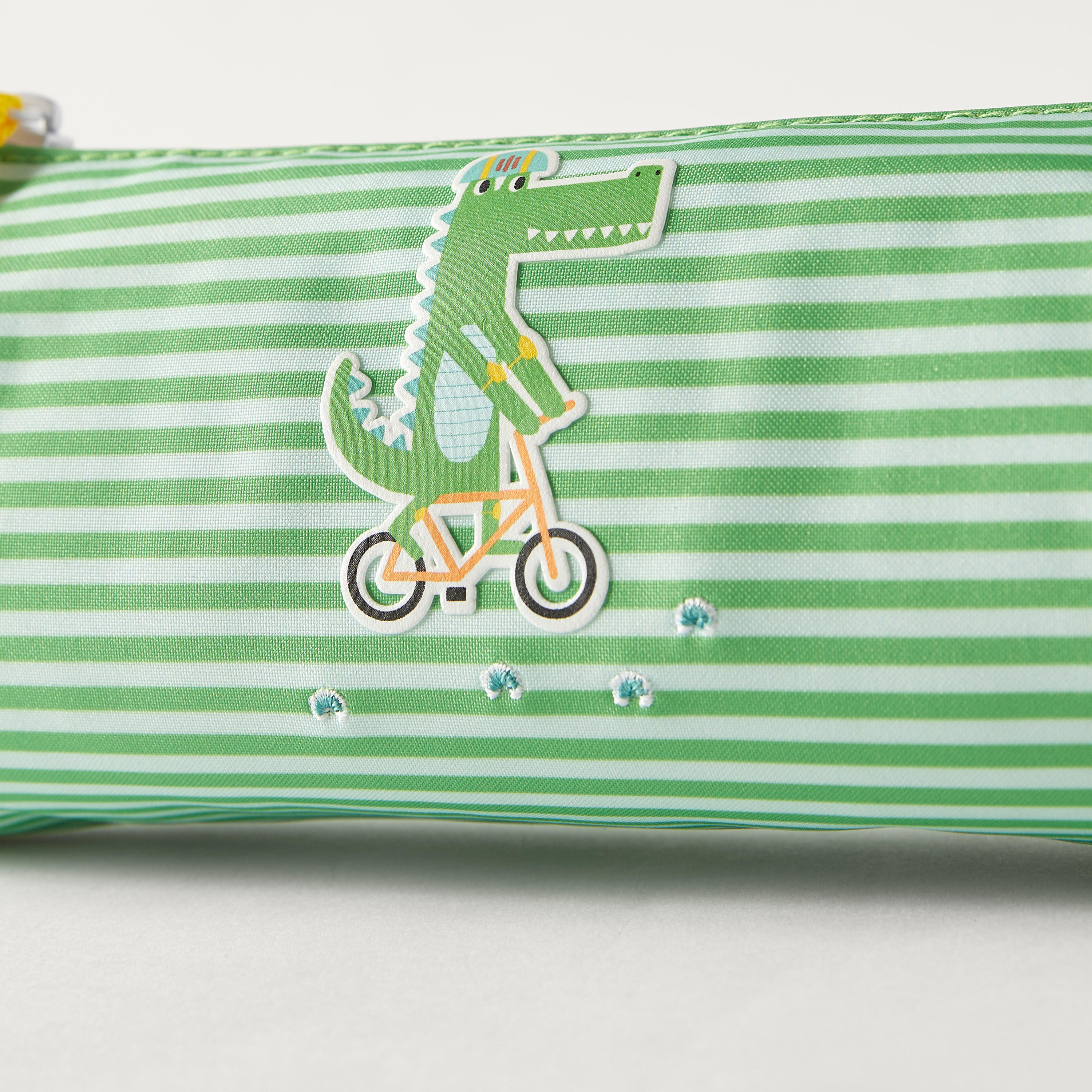 Lemon Ribbon Striped Pencil Case with Zip Closure - 1-Year Warranty-school-stationery-pencilcases-image-3