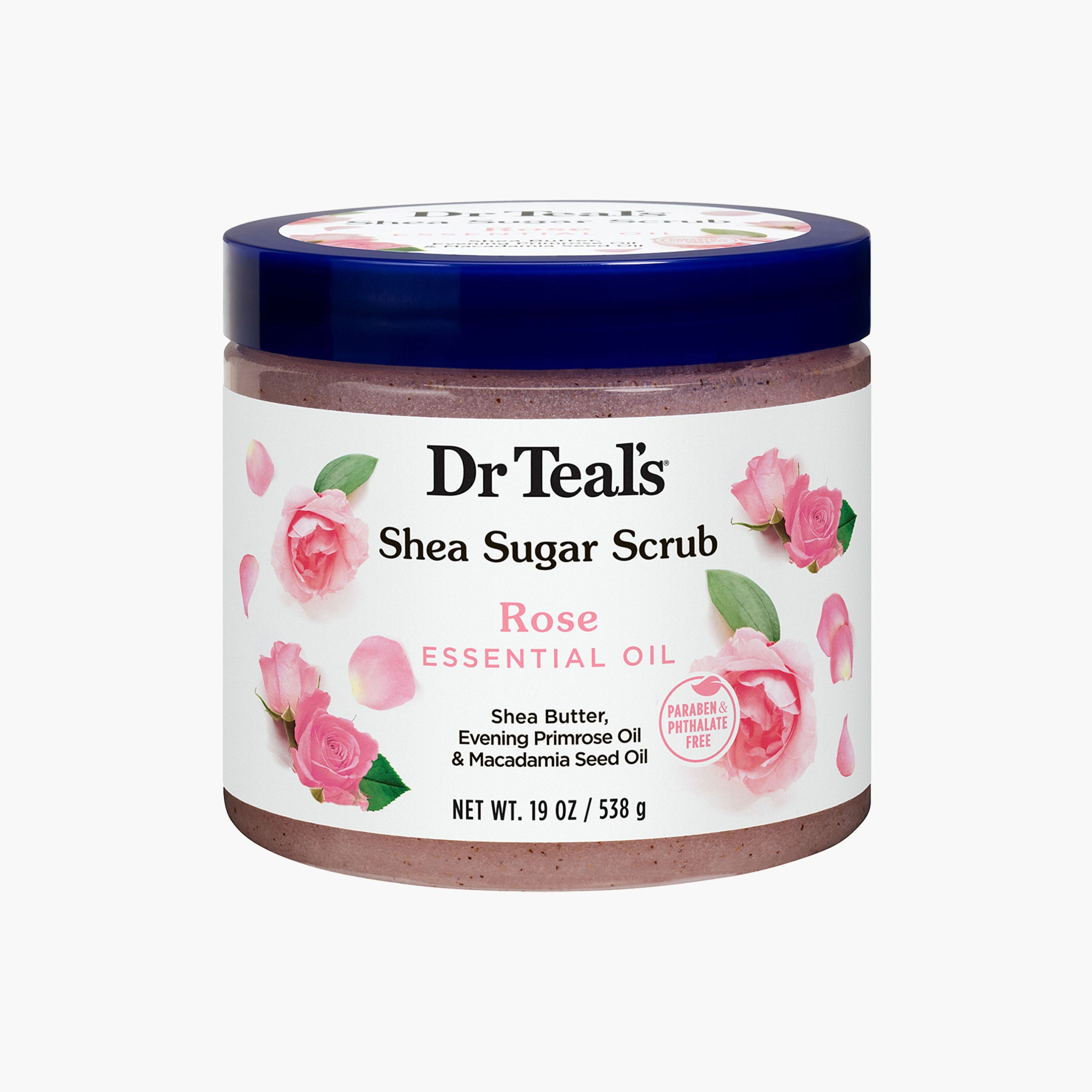 مقشر للجسم بزبدة الشيا والسكر والورد من دكتور تيلز - 538 جم-beautyandpersonalcare-bathandbody-bathandshower-scrubs-image-1