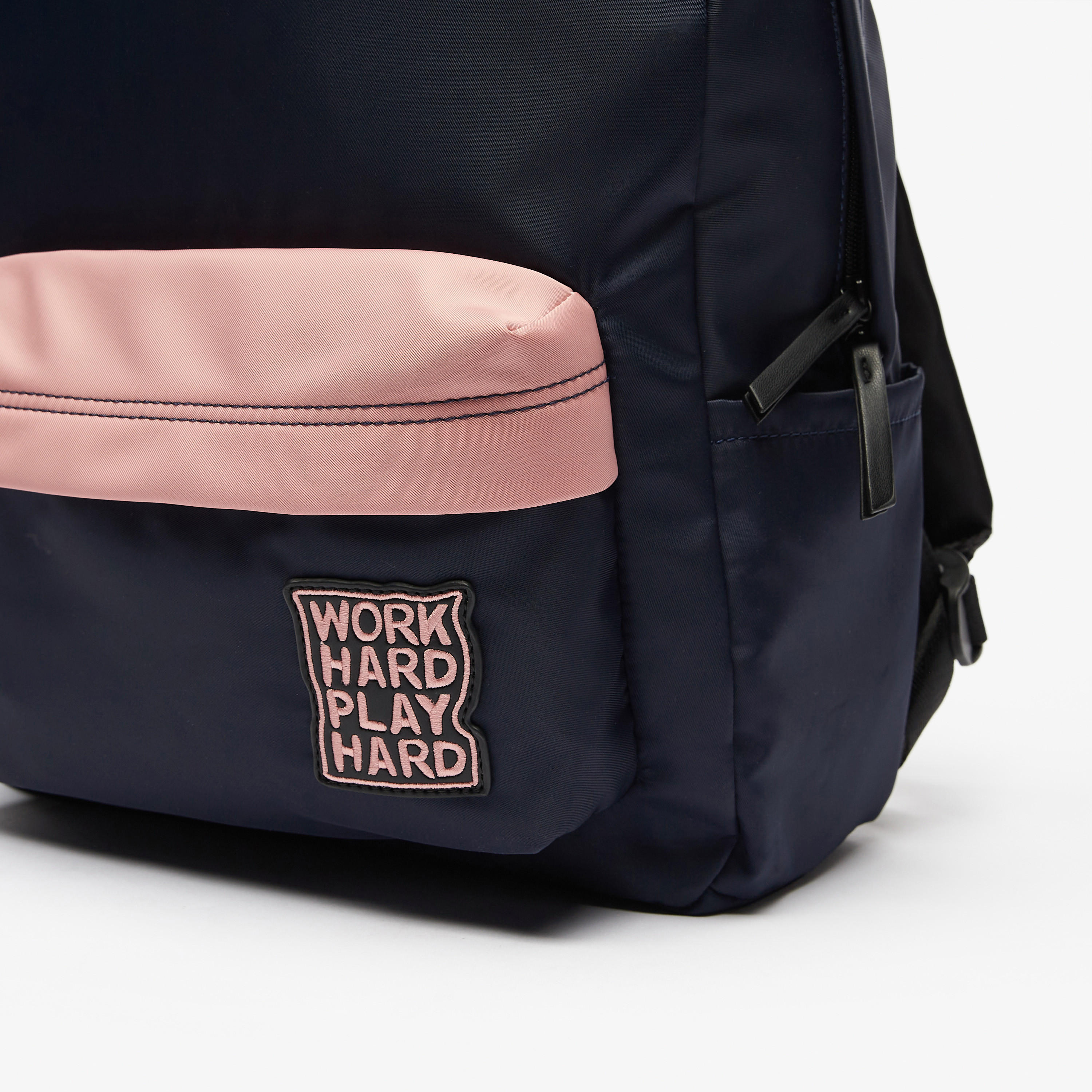 Missy Applique Detail Backpack with Adjustable Straps and Zip Closure - 11x32x42 cm-men-bags-image-4