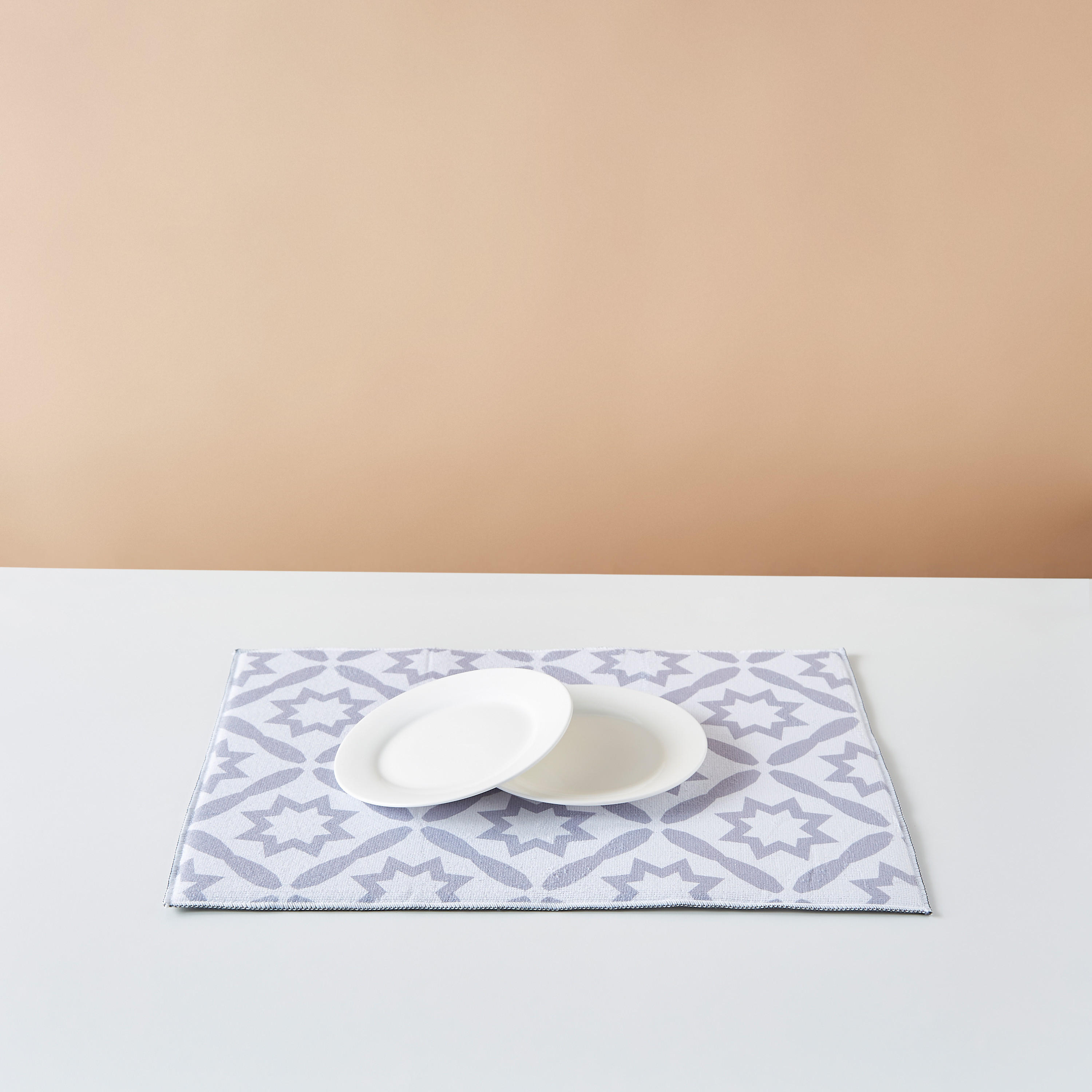 Star Print Dish Drying Mat - 51x38 cms-household-dining-tablelinen-placemats-image-1