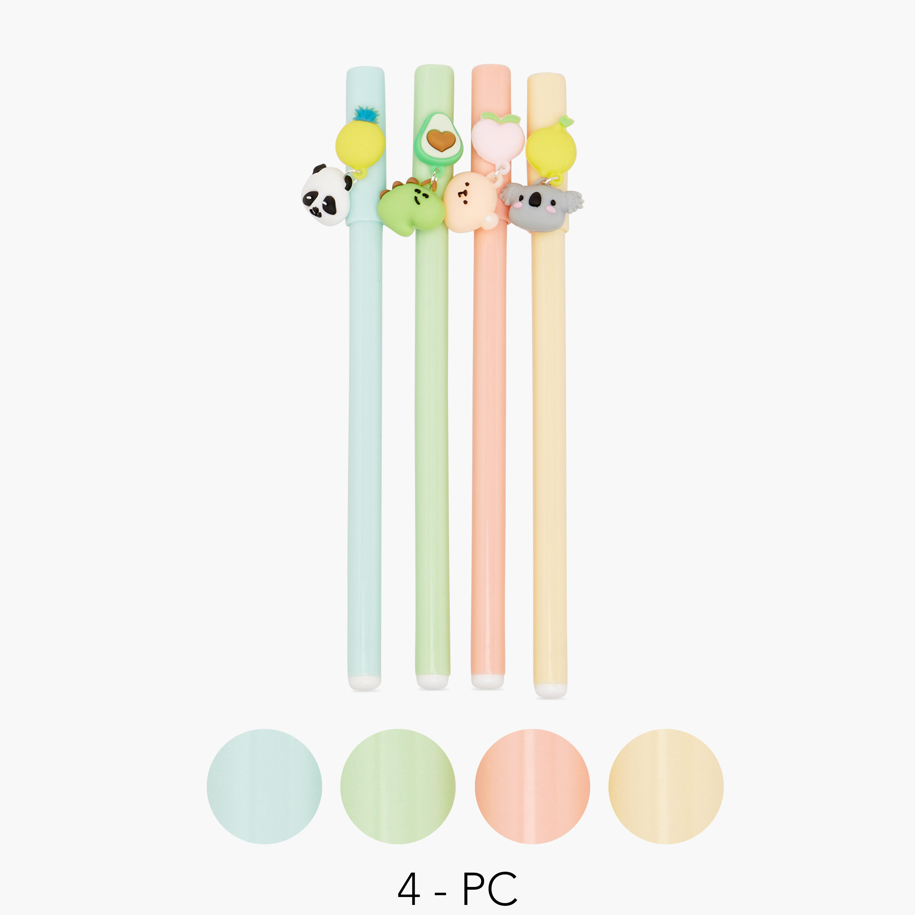 طقم أقلام بـ4 قطع بتفاصيل زخارف من جلو-school-stationery-pensandpencils-image-1