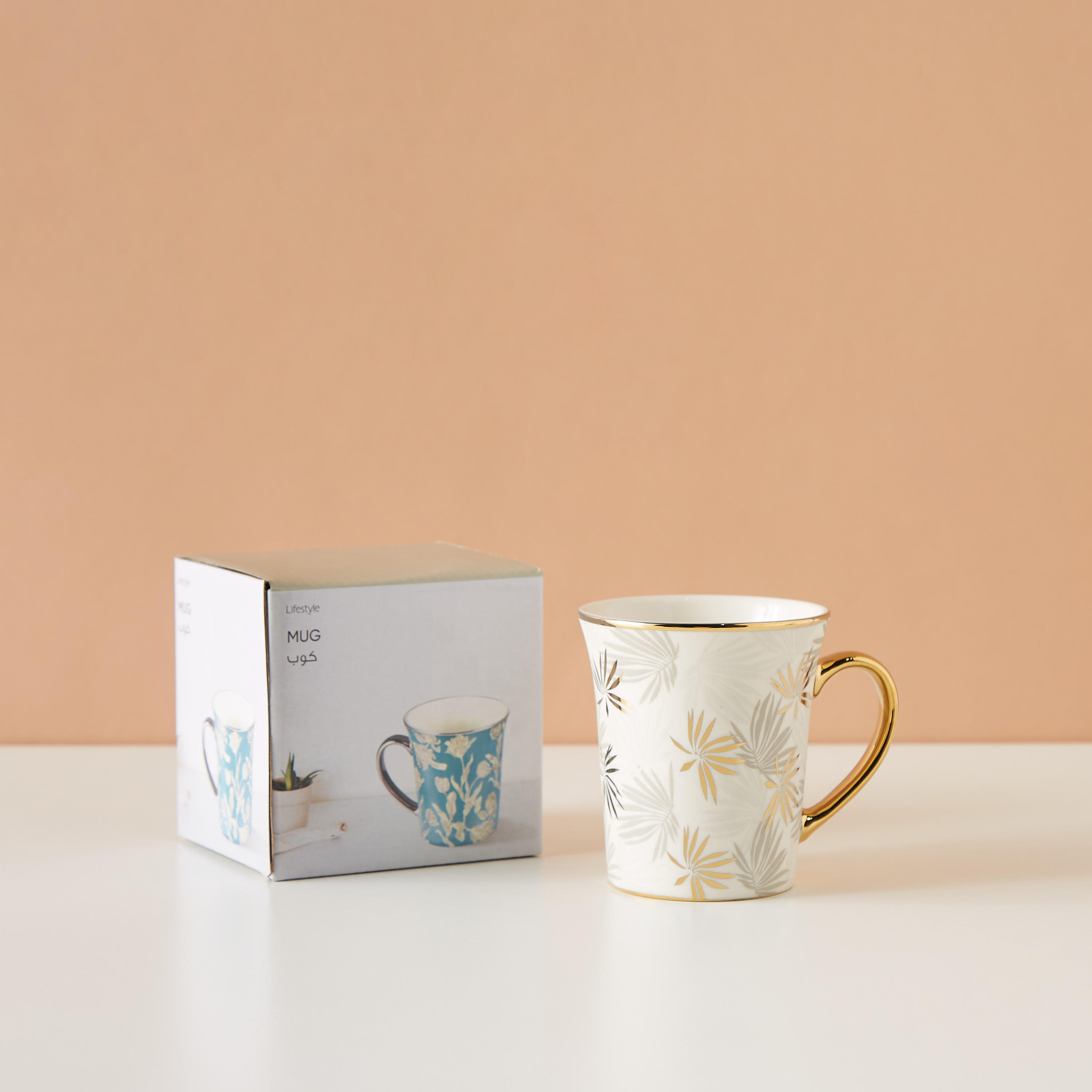 All-Over Leaf Print Bone China Mug - 300 ml-household-dining-teaandcoffee-mugsandcups-image-2