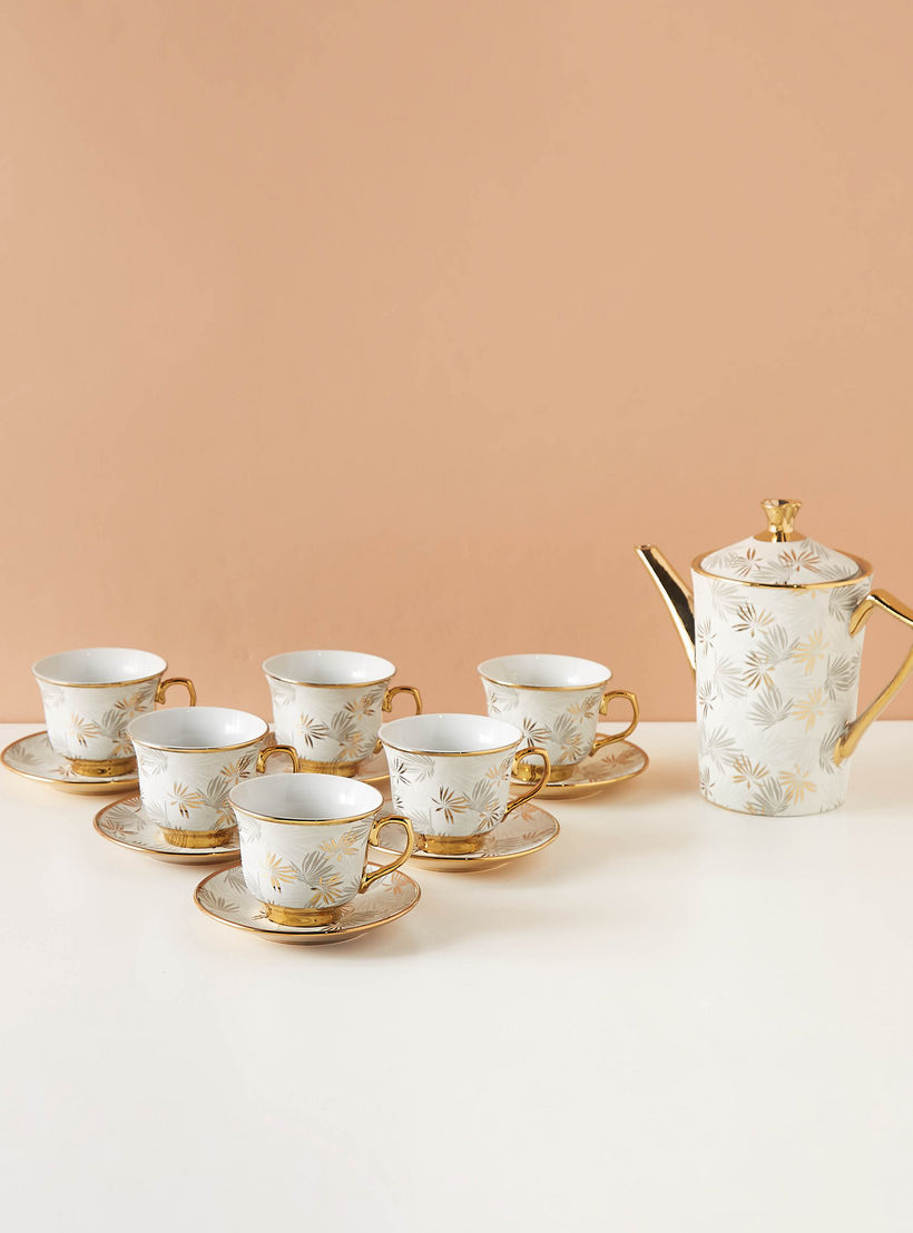 Floral Print 13-Piece Cup and Saucer Set-household-dining-teaandcoffee-teaandcoffeesets-image-2