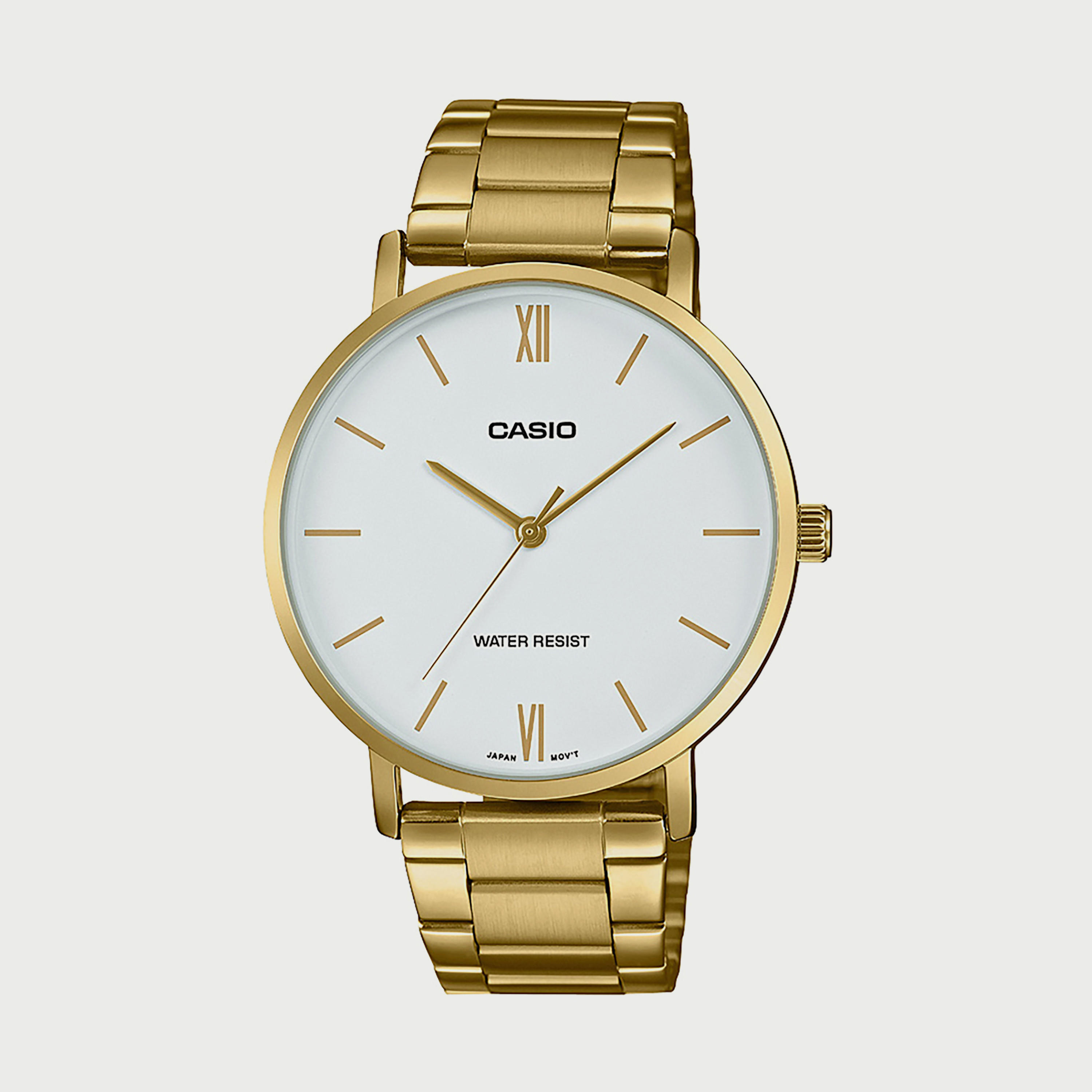 Casio Men's Gold Analog Stainless Steel Strap Watch MTP-VT01G-7BUDF | 40 MM-men-watchesandjewellery-watches-image-1