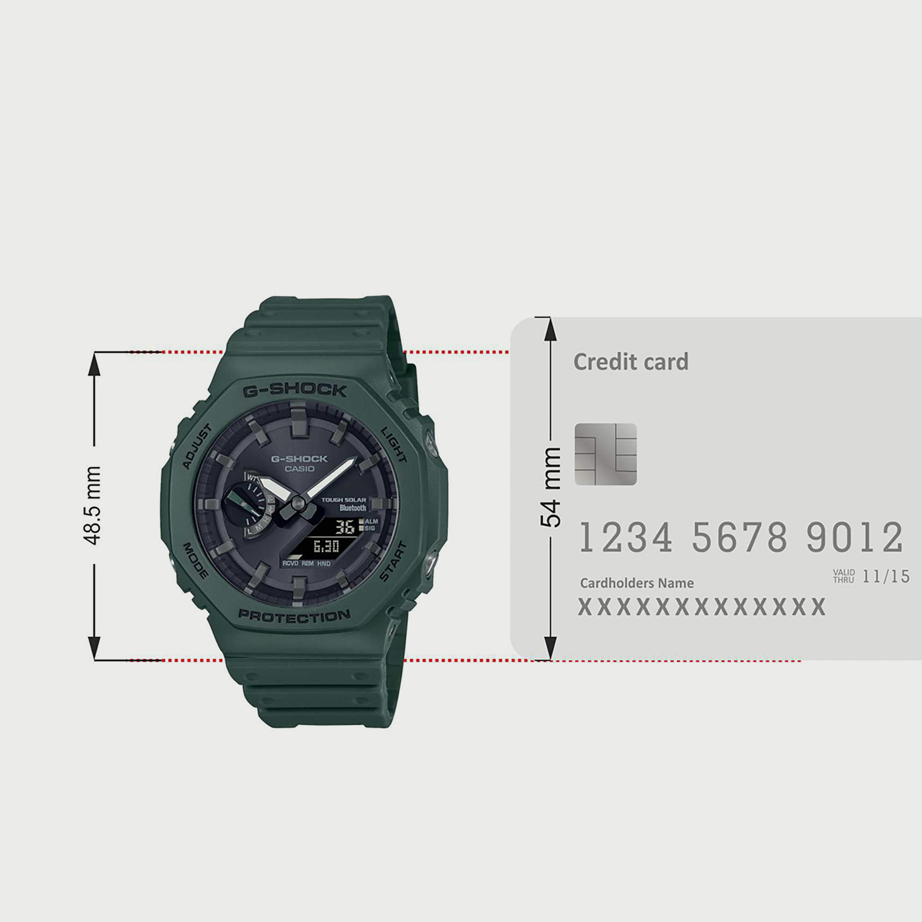 G Shock Men's Green Analog-Digital Carbon Watch GA-B2100-3ADR | 46 MM-men-watchesandjewellery-watches-image-5