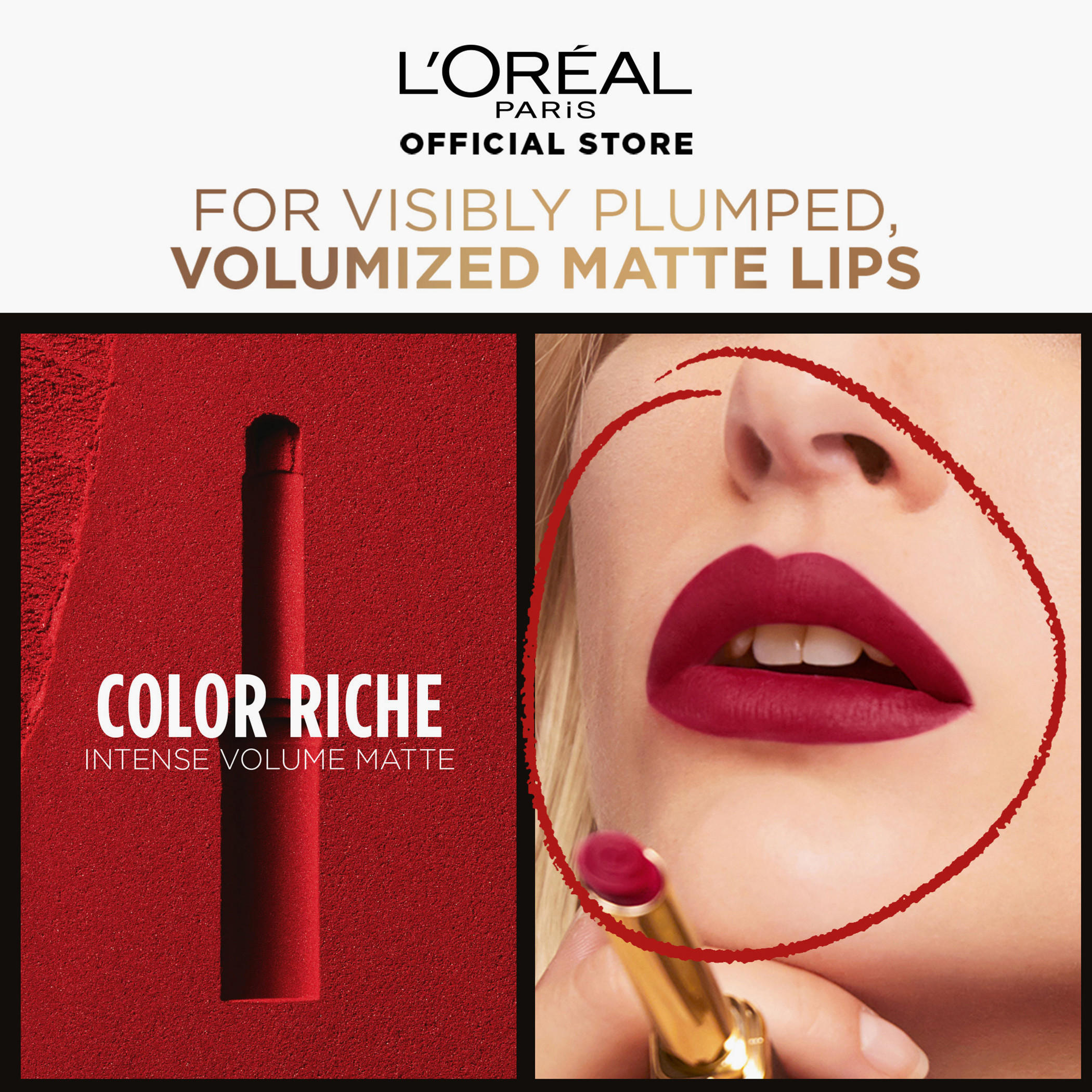 أحمر شفاه مطفي كالر ريتشي إنتينس فوليوم من لوريال باريس-beautyandpersonalcare-makeup-lips-lipsticks-image-4