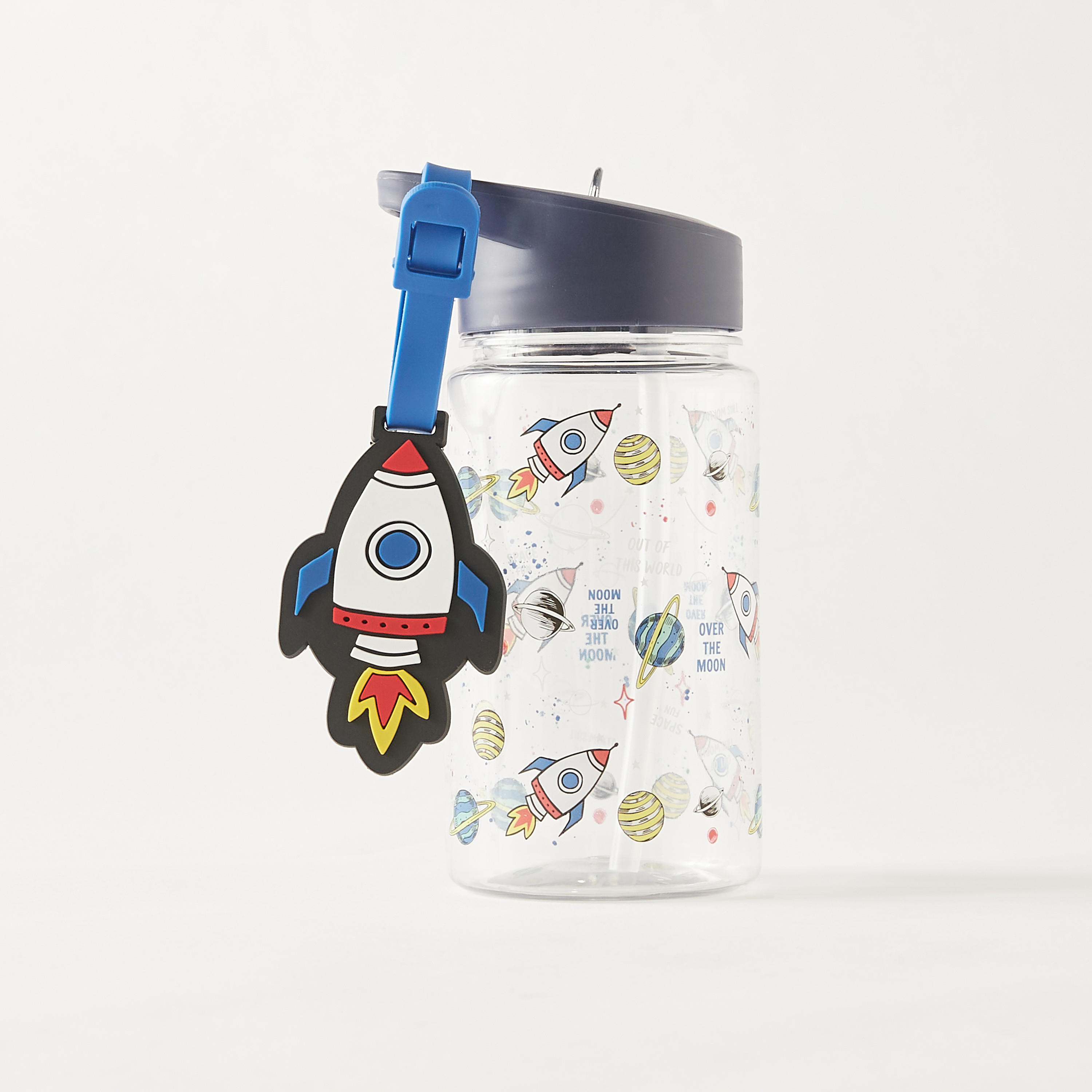 Manna Rocket Print Sipper Water Bottle with Tag - 444 ml-school-waterbottles-image-1