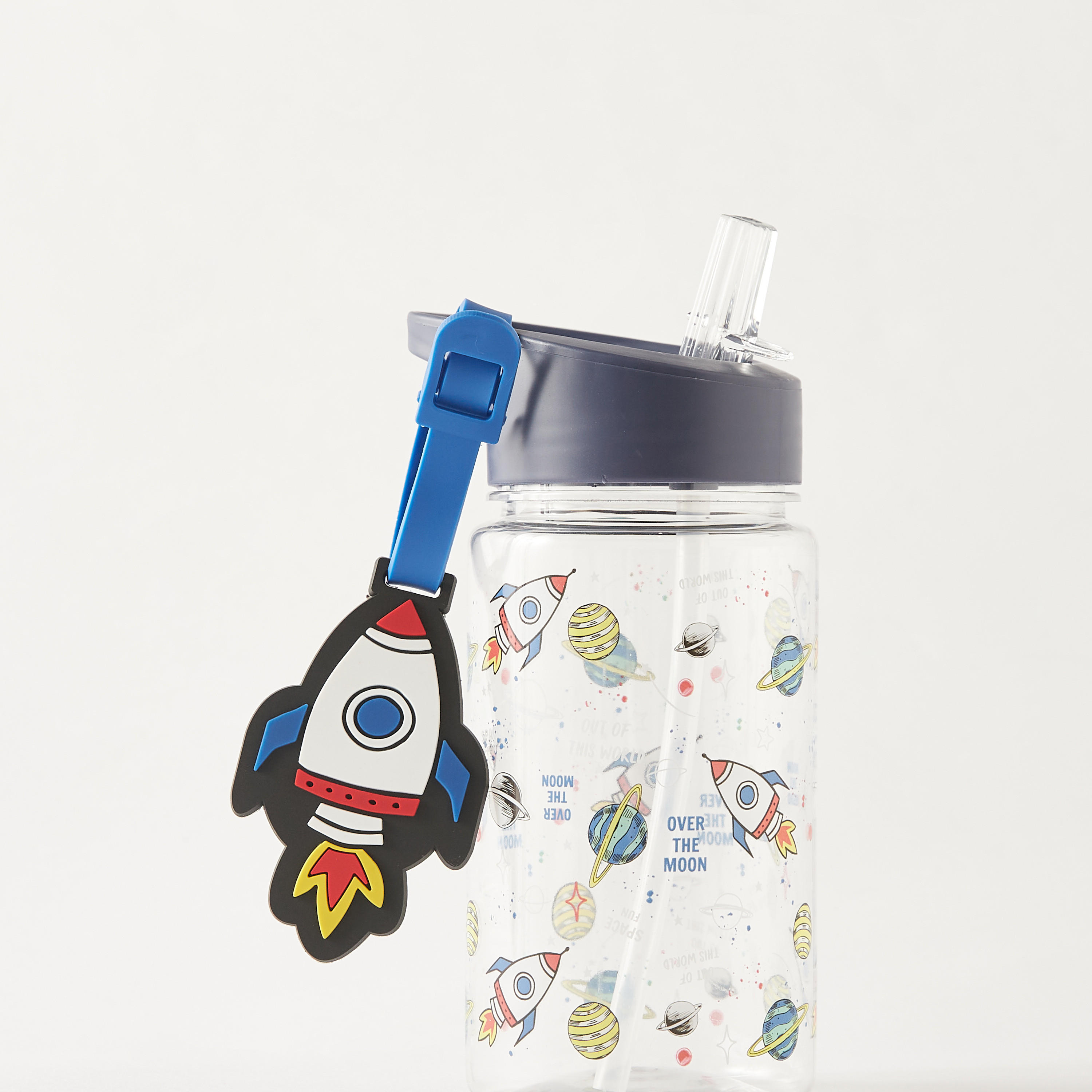 Manna Rocket Print Sipper Water Bottle with Tag - 444 ml-school-waterbottles-image-3