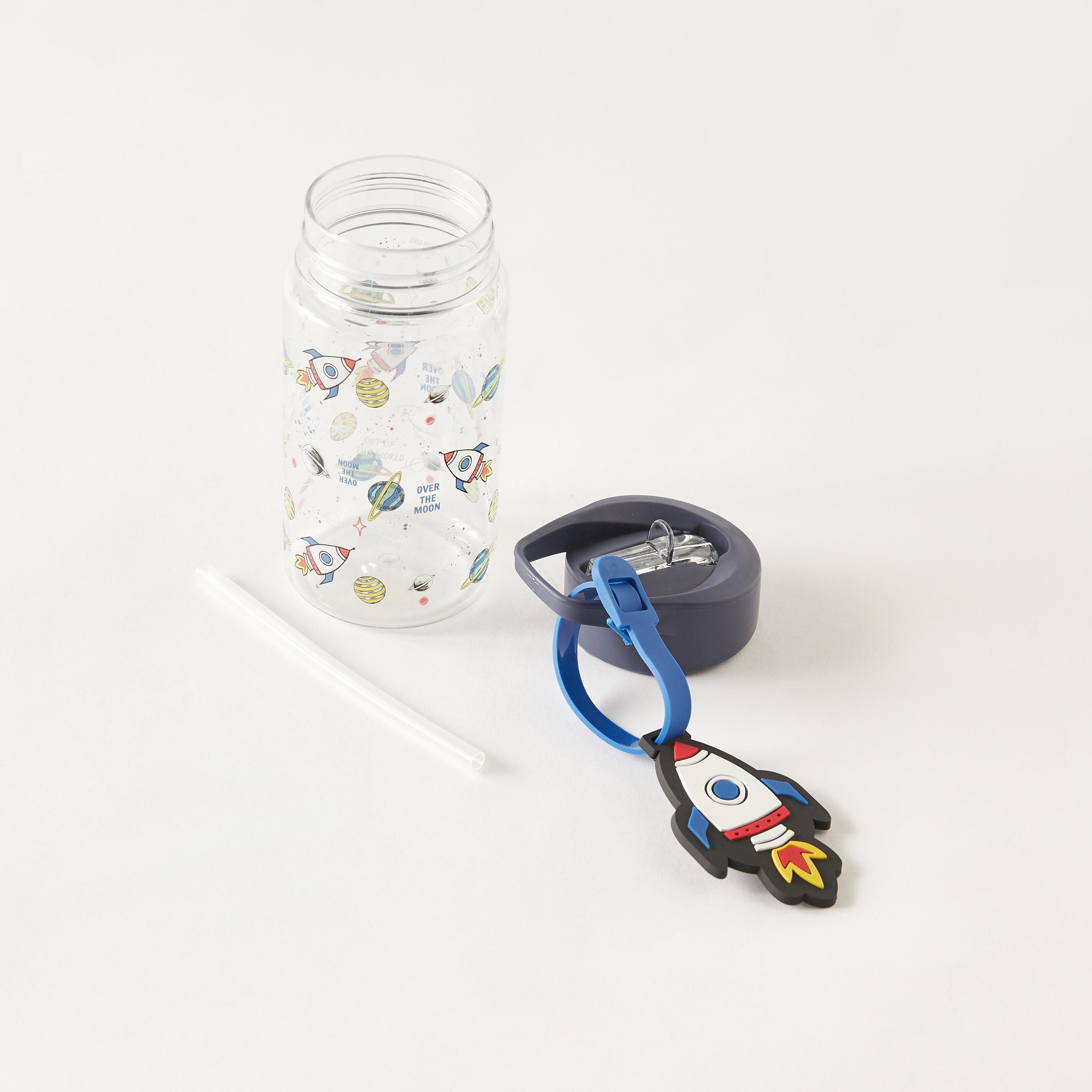 Manna Rocket Print Sipper Water Bottle with Tag - 444 ml-school-waterbottles-image-4