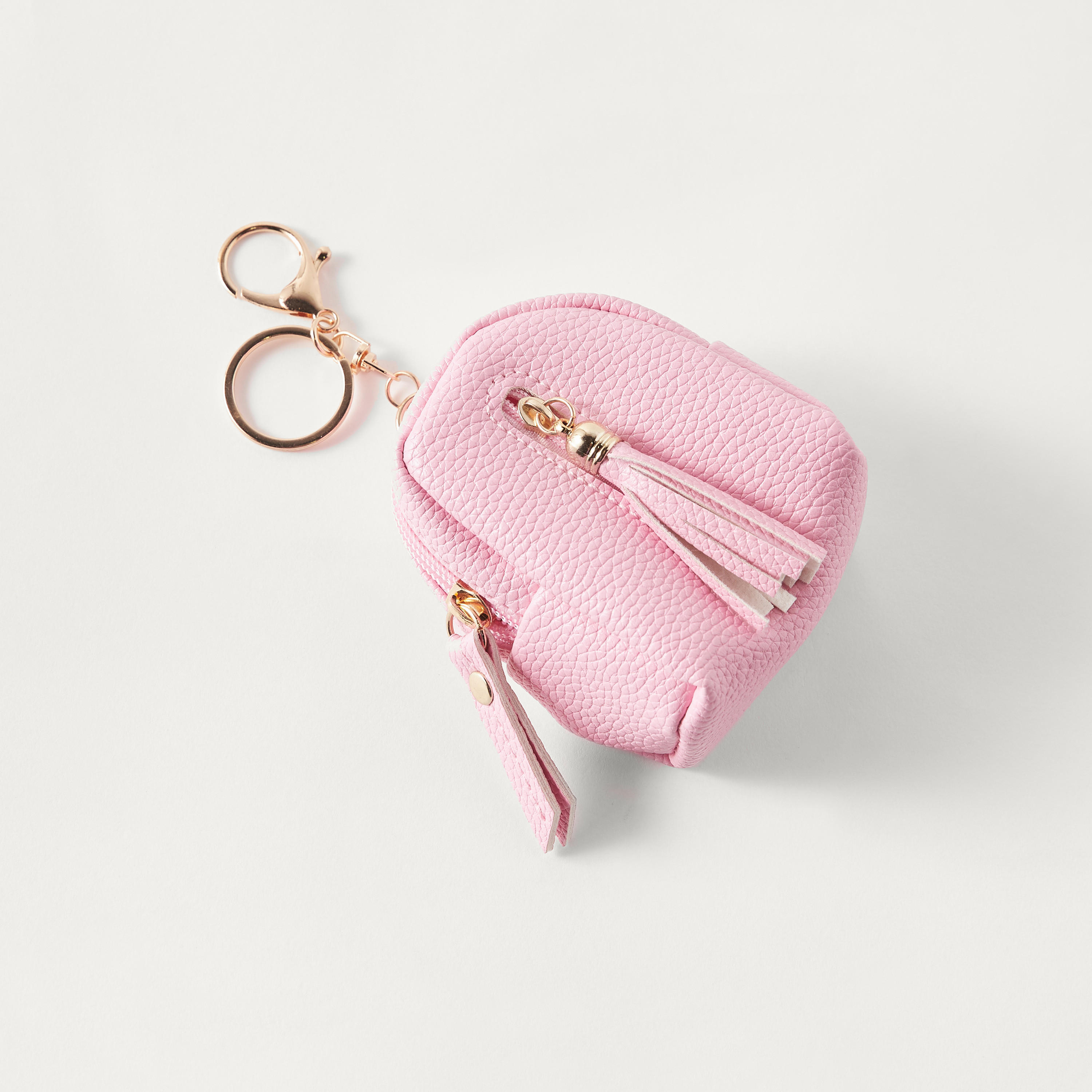 Textured Coin Pouch Keychain with Hook-girls-accessories-keyringsandbagcharms-image-2