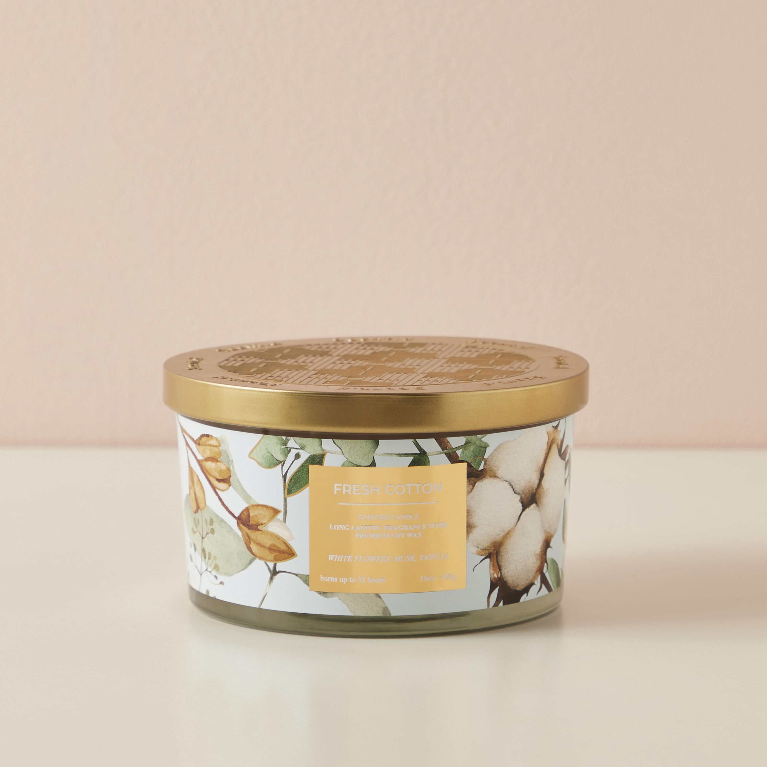 Scent.d Fresh Cotton 3-Wick Jar Candle - 450 gms-household-homefragrance-candles-image-2