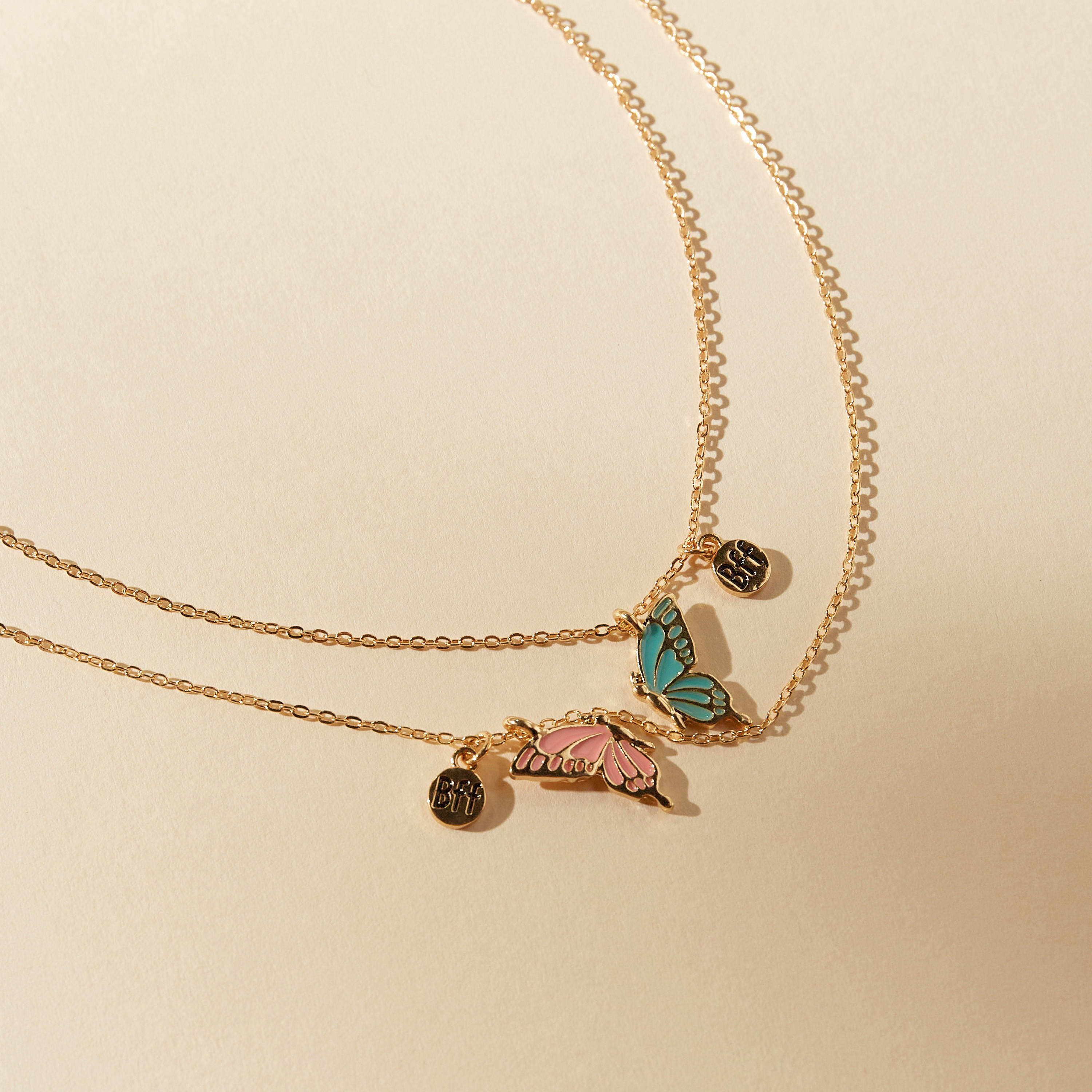 Mistotes Butterfly Pendant Necklace with BFF Charm - Set of 2-women-watchesandjewellery-jewellery-necklacesandpendants-image-4