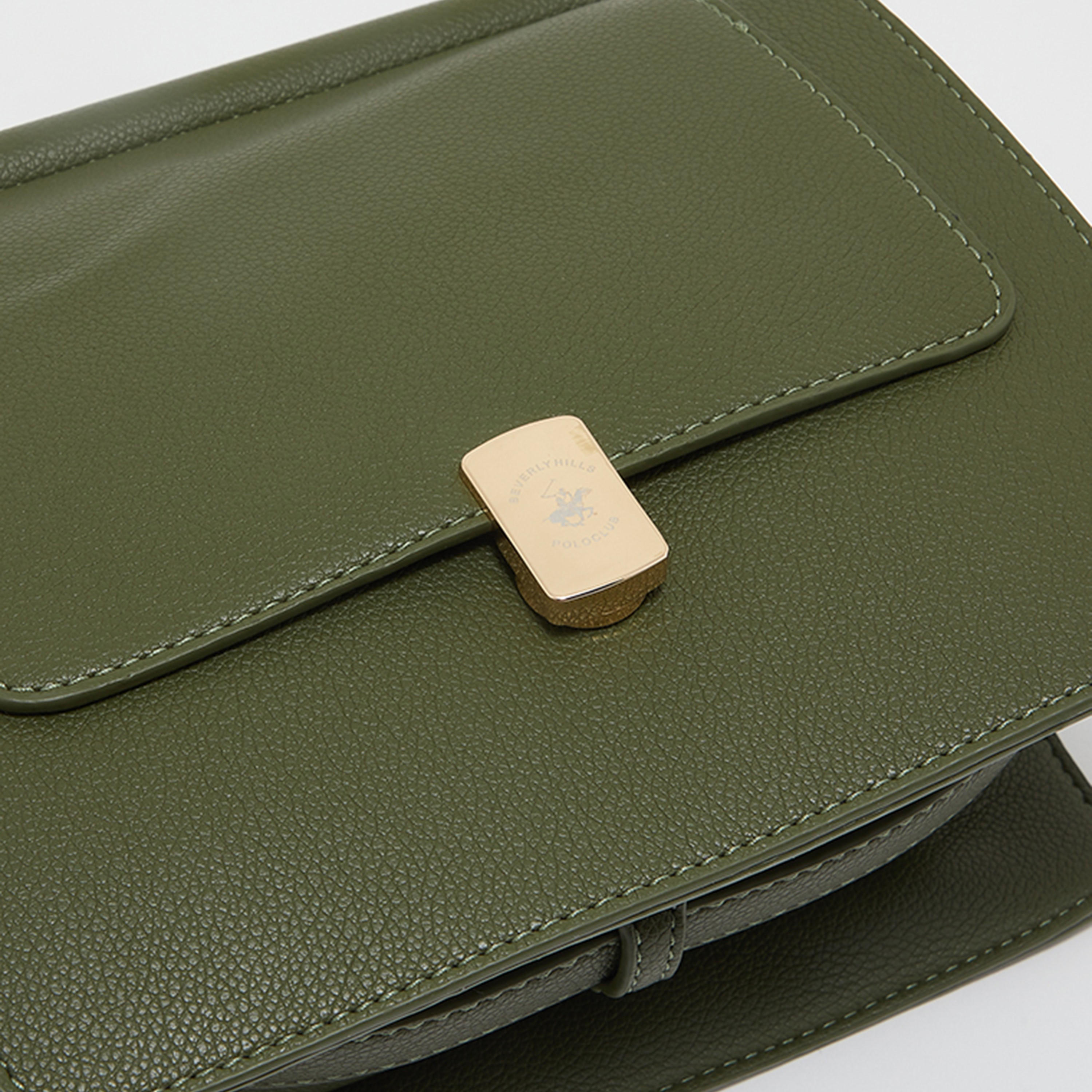حقيبة بيفرلي هيلز بولو كلوب منسوجة مع إغلاق مغناطيسي وحزام باللون الأزرق الداكن-women-bagsandwallets-handbags-image-7